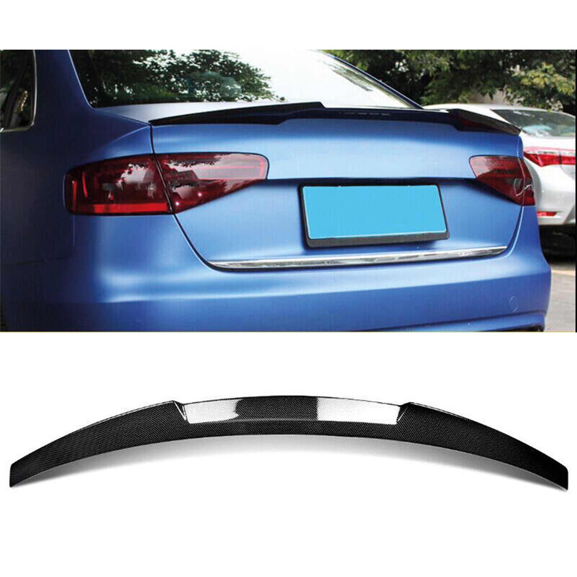 Rear Spoiler For Audi A4 B8.5 FL 2012-2016 M4 Style Piano Black ABS Plastic