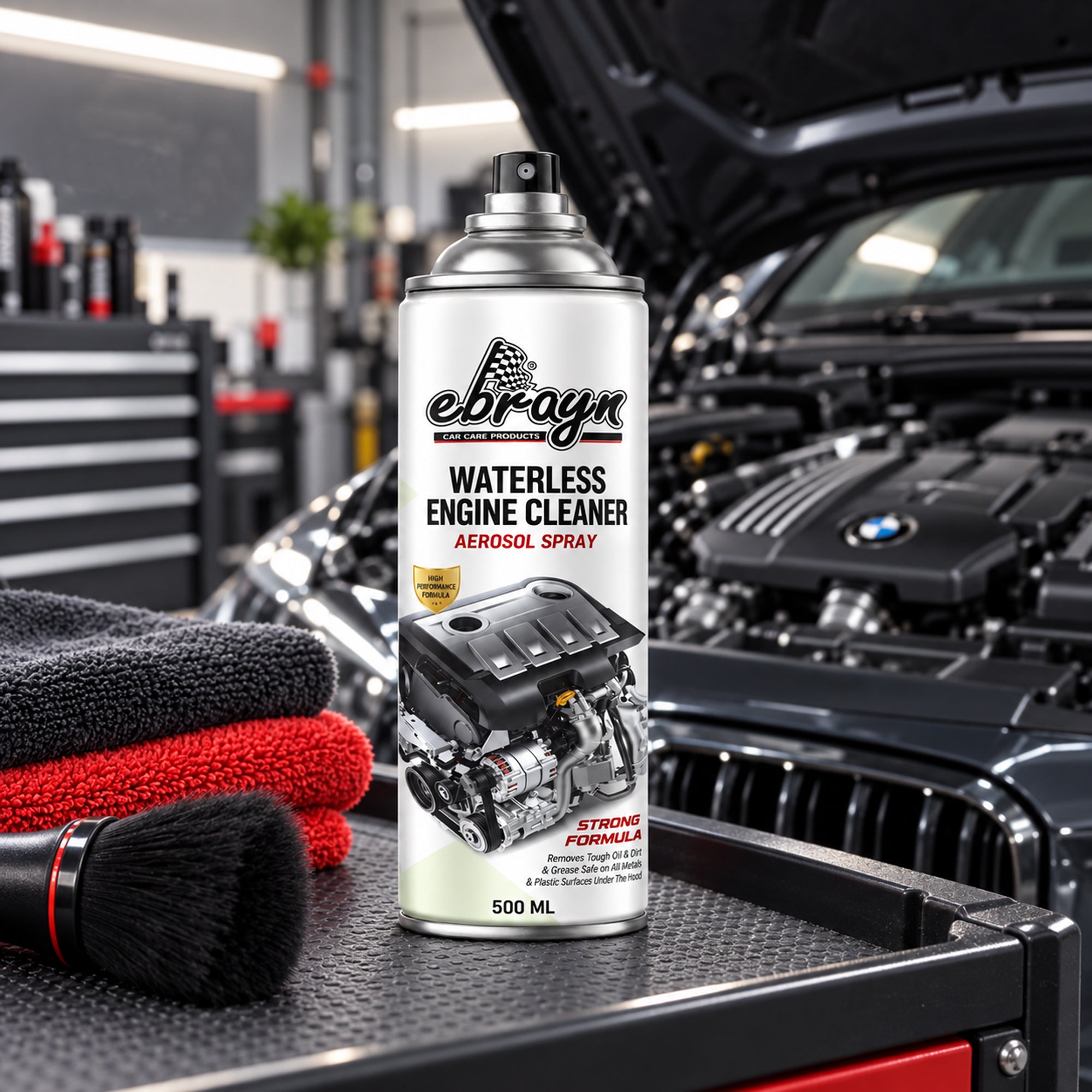 Waterless Engine Cleaner Spray 500 ML – Fast Oil, Grease & Dirt Remover for Engine Parts, Plastic & Metal Surfaces