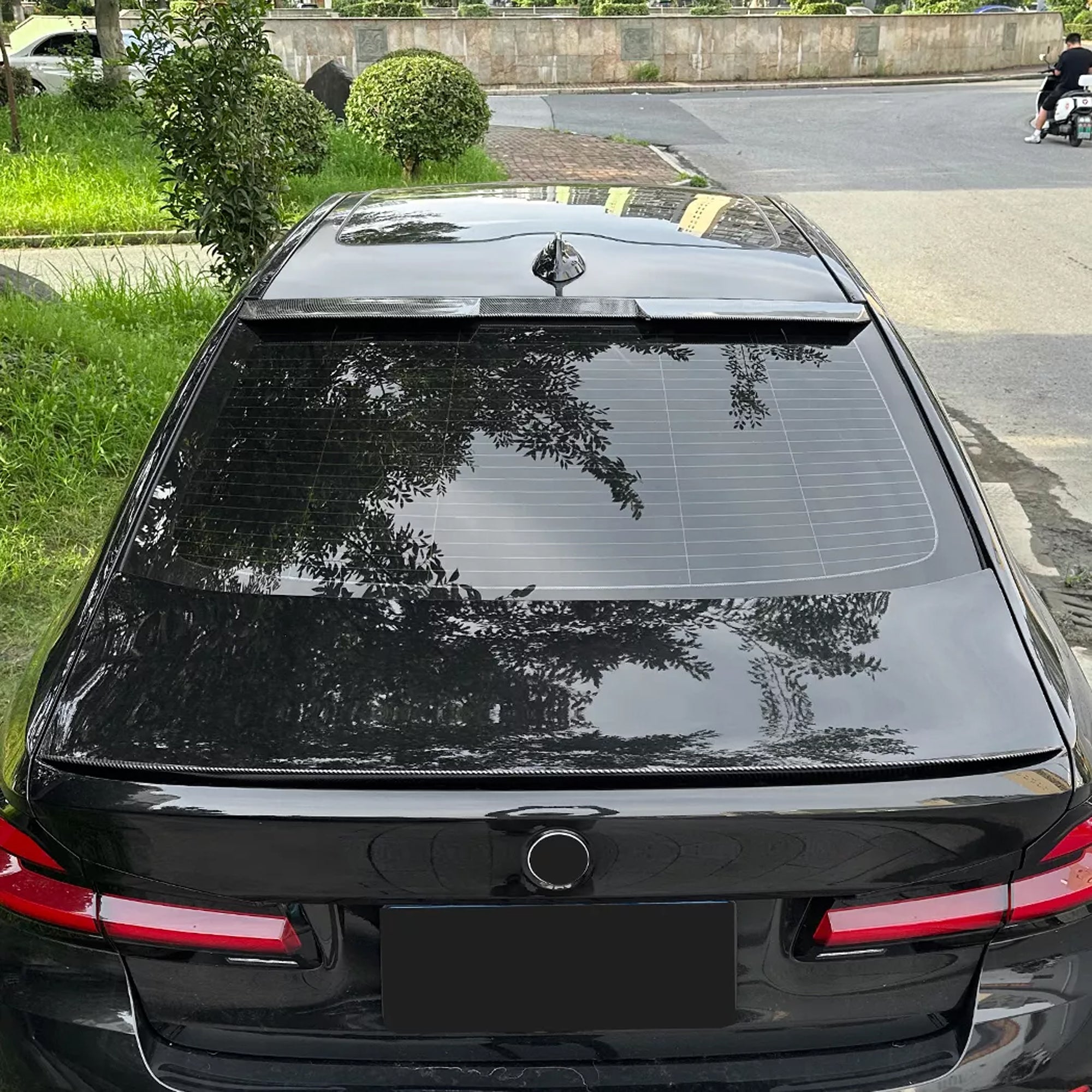 Roof Top Spoiler For BMW 5 Series G30 2017-2023 M4 Style Piano Black ABS Plastic