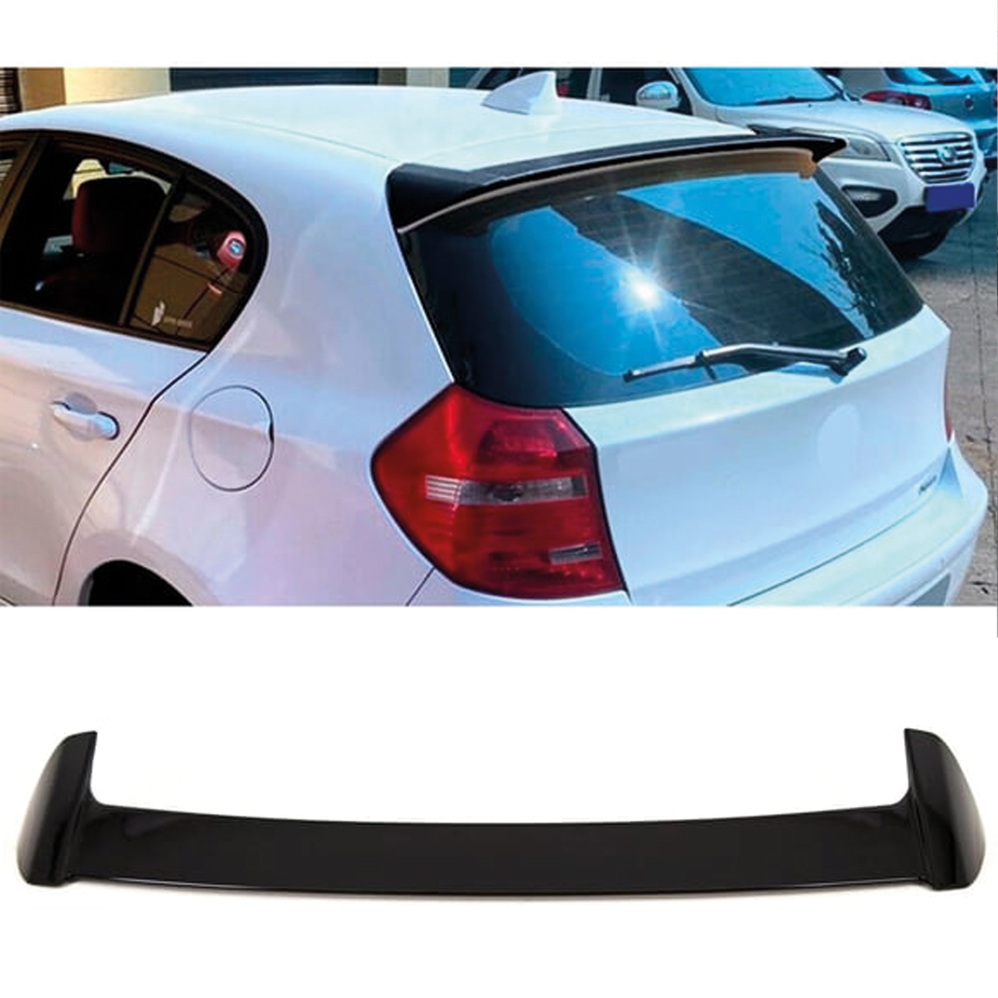 Rear Spoiler For BMW 1 Series E81 E87 2004-2011 118i 120i Piano Black ABS Plastic