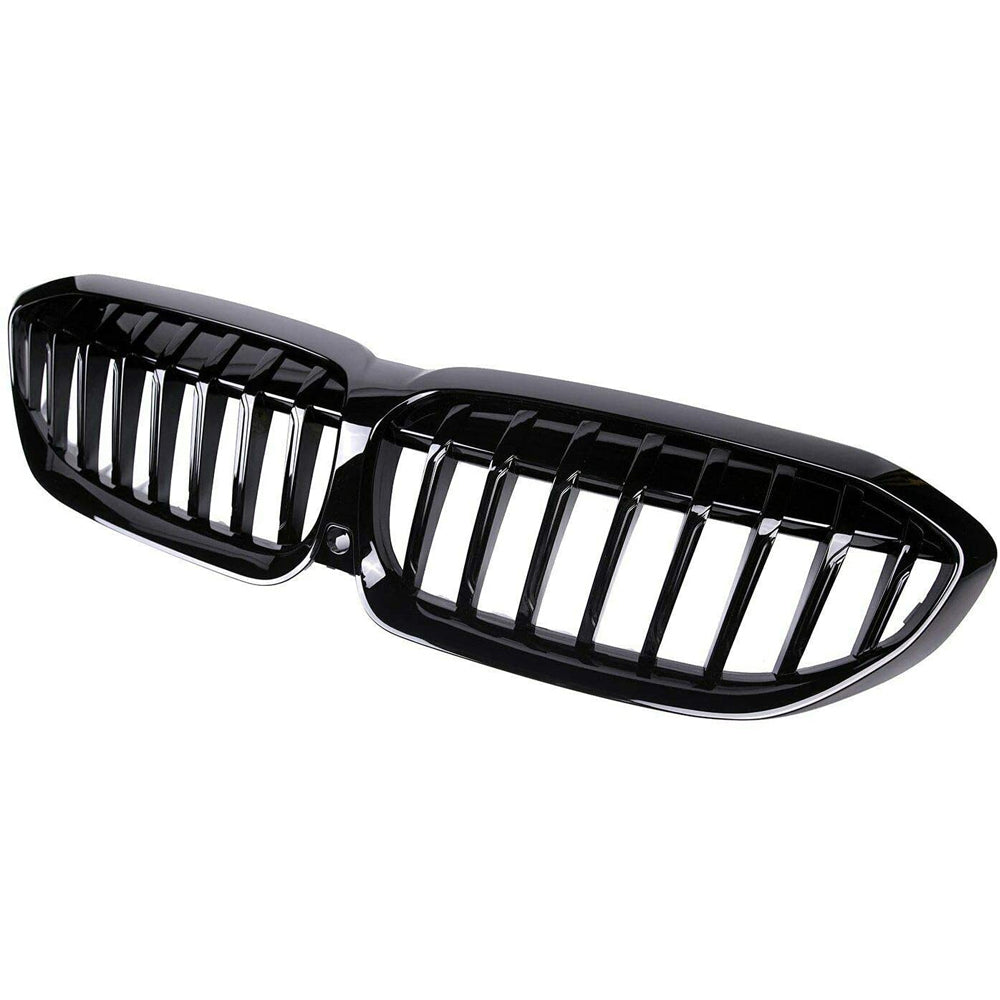 Front Bumper Kidney Racing Grille for BMW 3 Series G20/G21 2018-2021 Car Double Line Sport Grill Glossy Black Cover