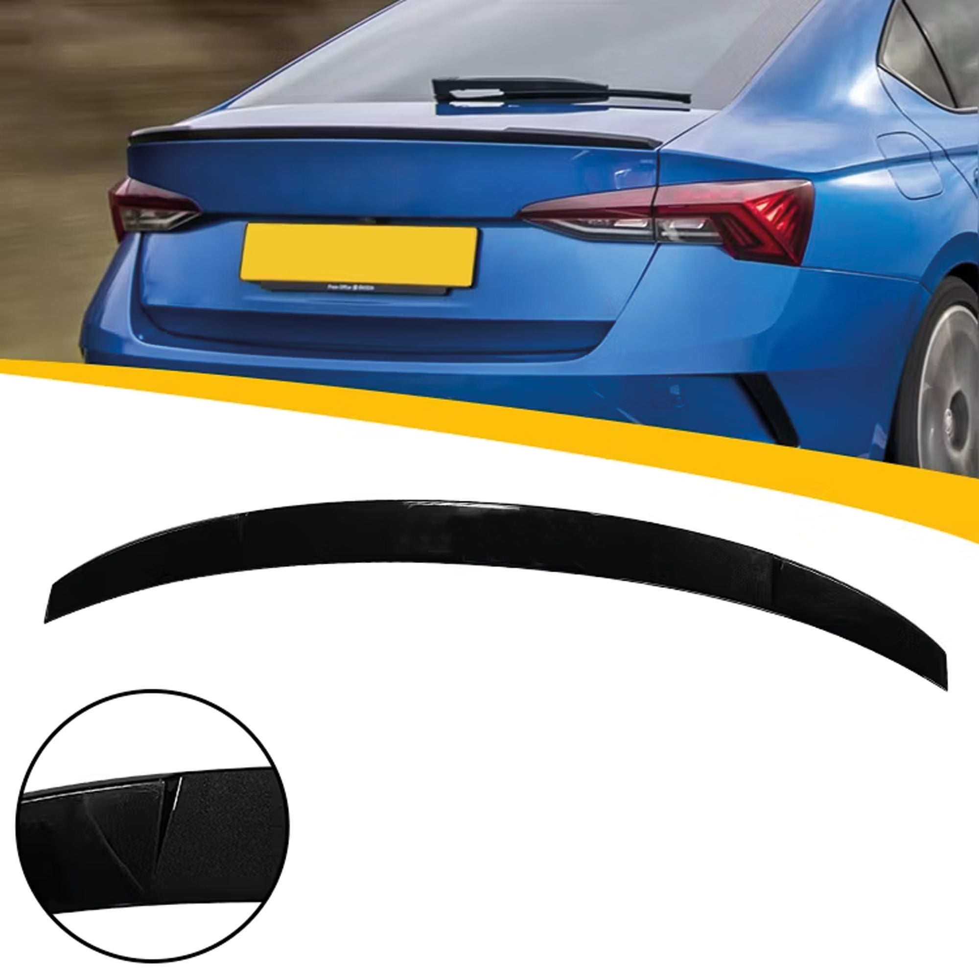 Rear Spoiler For Skoda Octavia VRS Style 2020+ Piano Black ABS Plastic