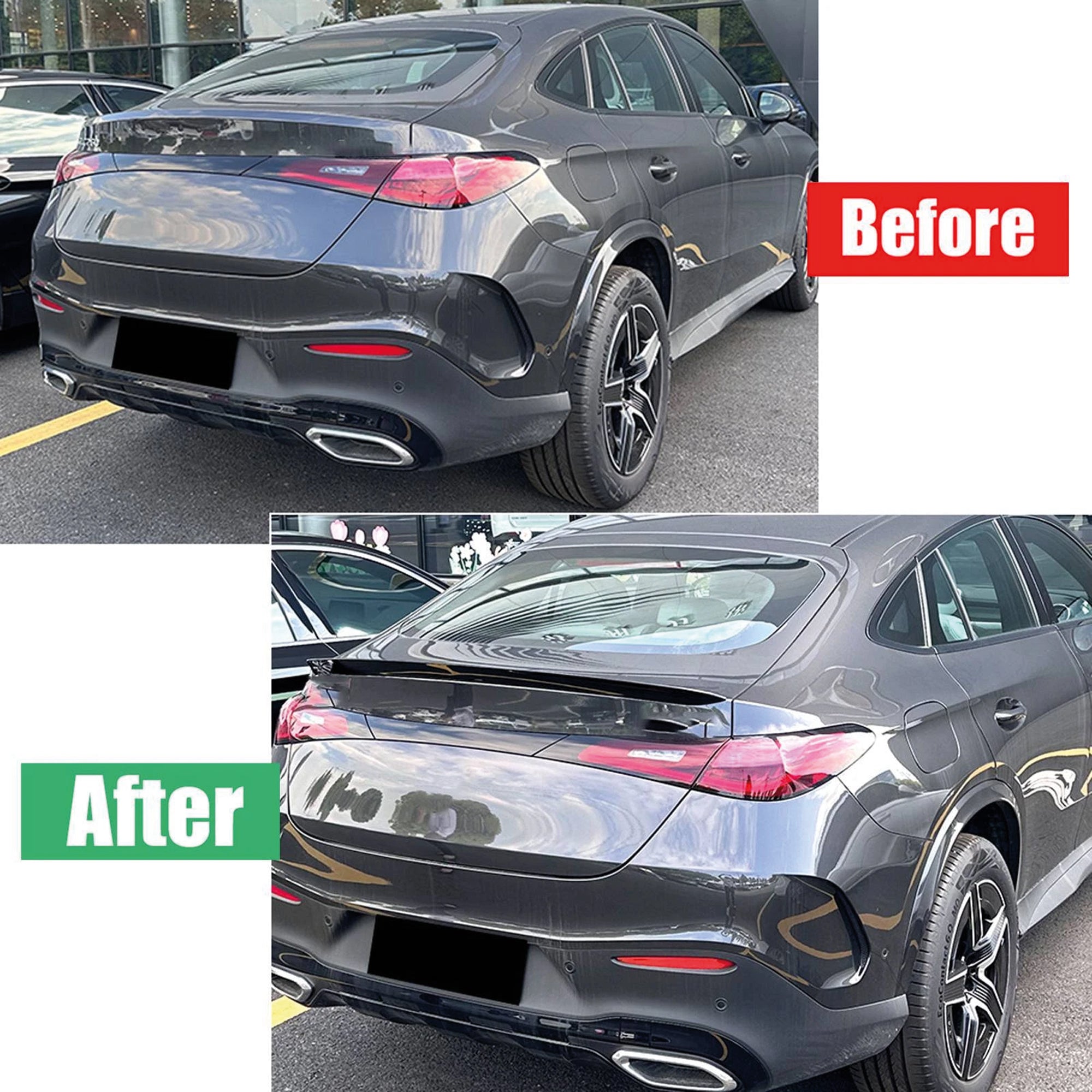 Rear Trunk Spoiler For Mercedes GLC C254 24+ Spoiler Piano Black ABS Plastic