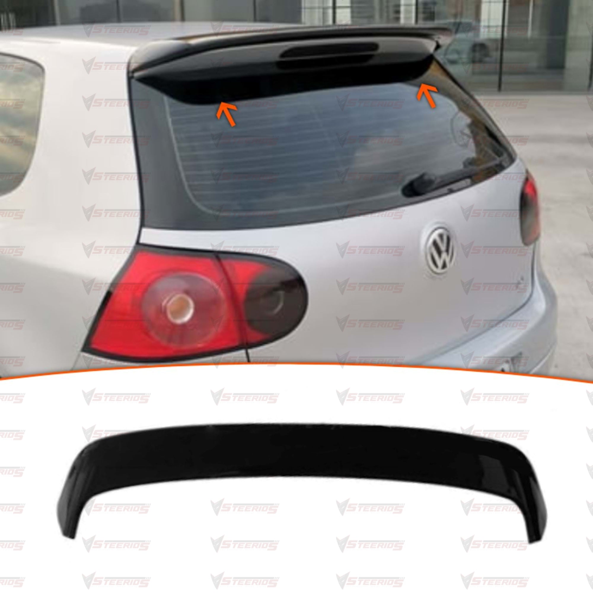 Rear Roof Spoiler For VW Golf 5 MK5 2003-2009  Piano Black ABS Plastic