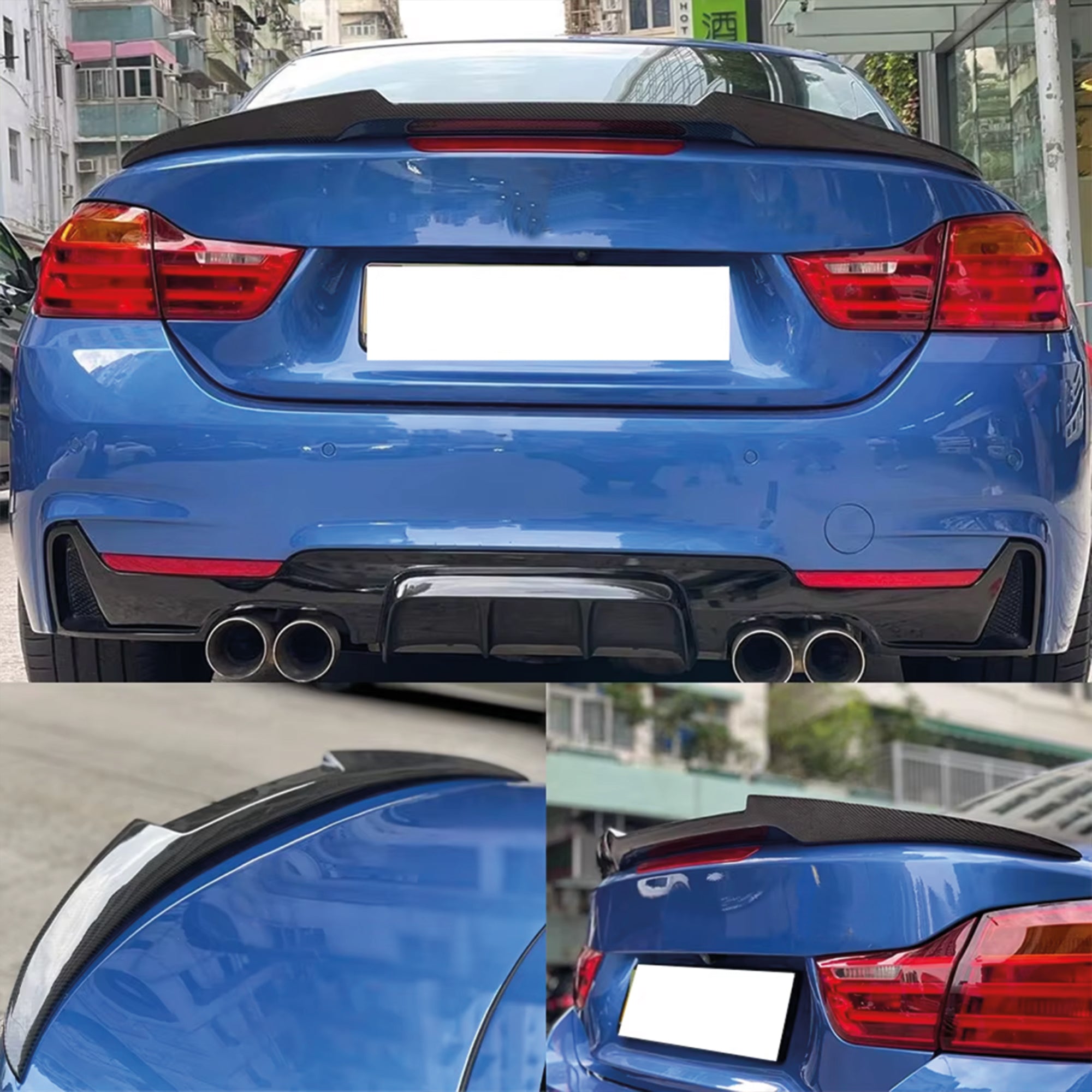 Rear Spoiler For BMW F33 4 Series 2013-2020 M4 Style Piano Black ABS Plastic