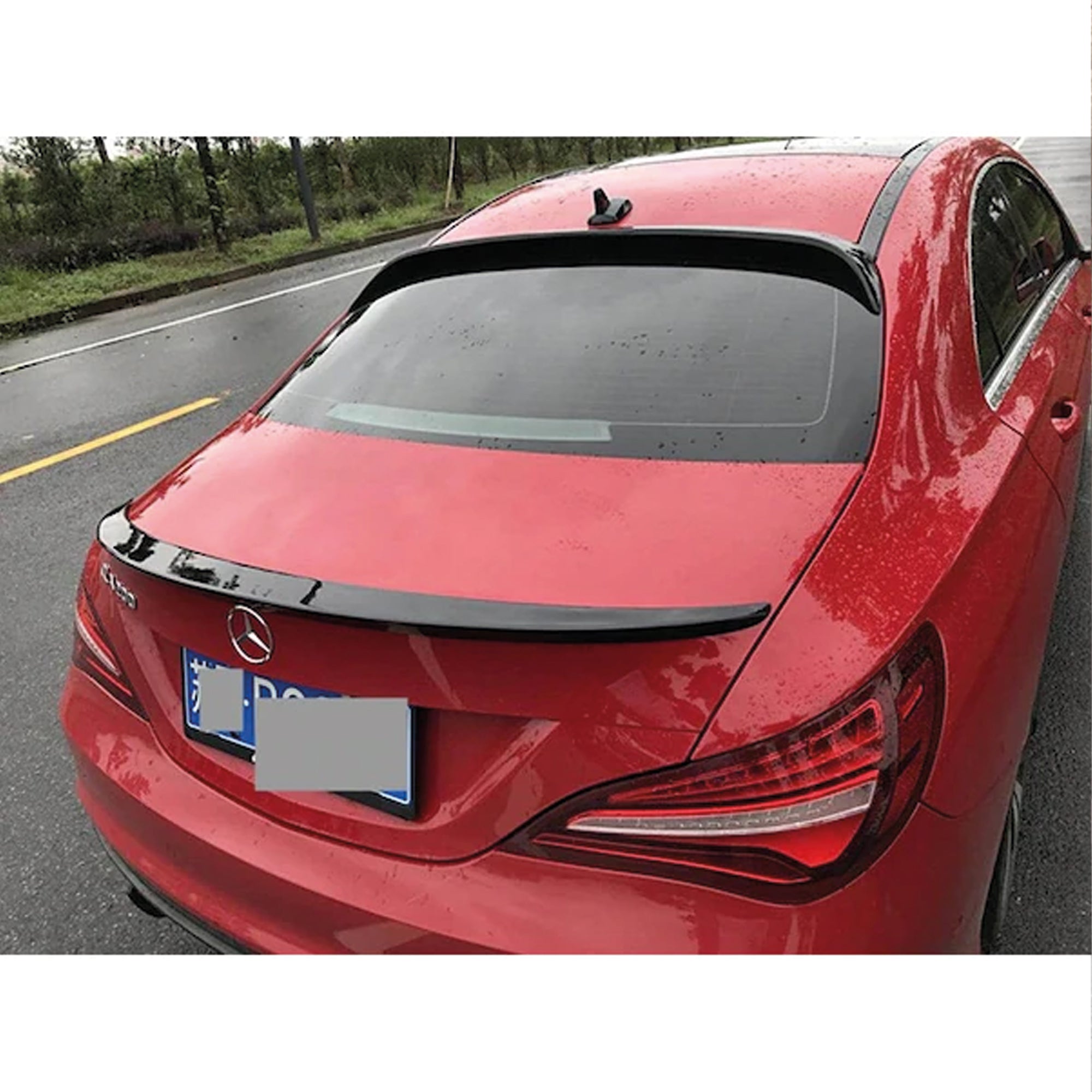 Rear Spoiler For Mercedes W117 CLA 180 200 250 45 Amg 2013-2019 Piano Black ABS Plastic