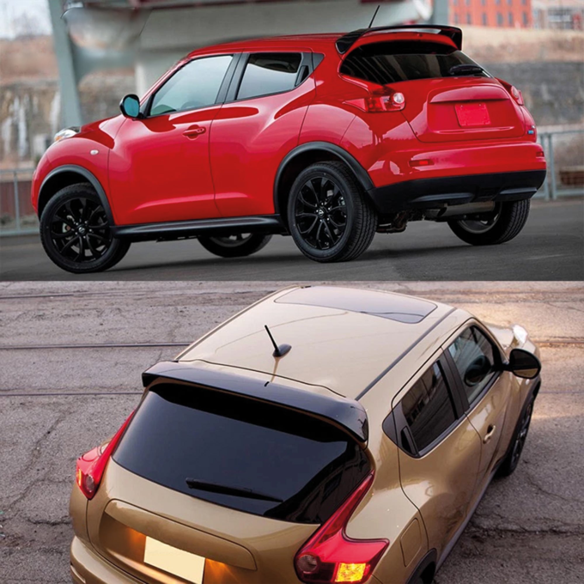 Rear Roof Spoiler For Nissan Juke 10-19 Spoiler Piano Black ABS Plastic