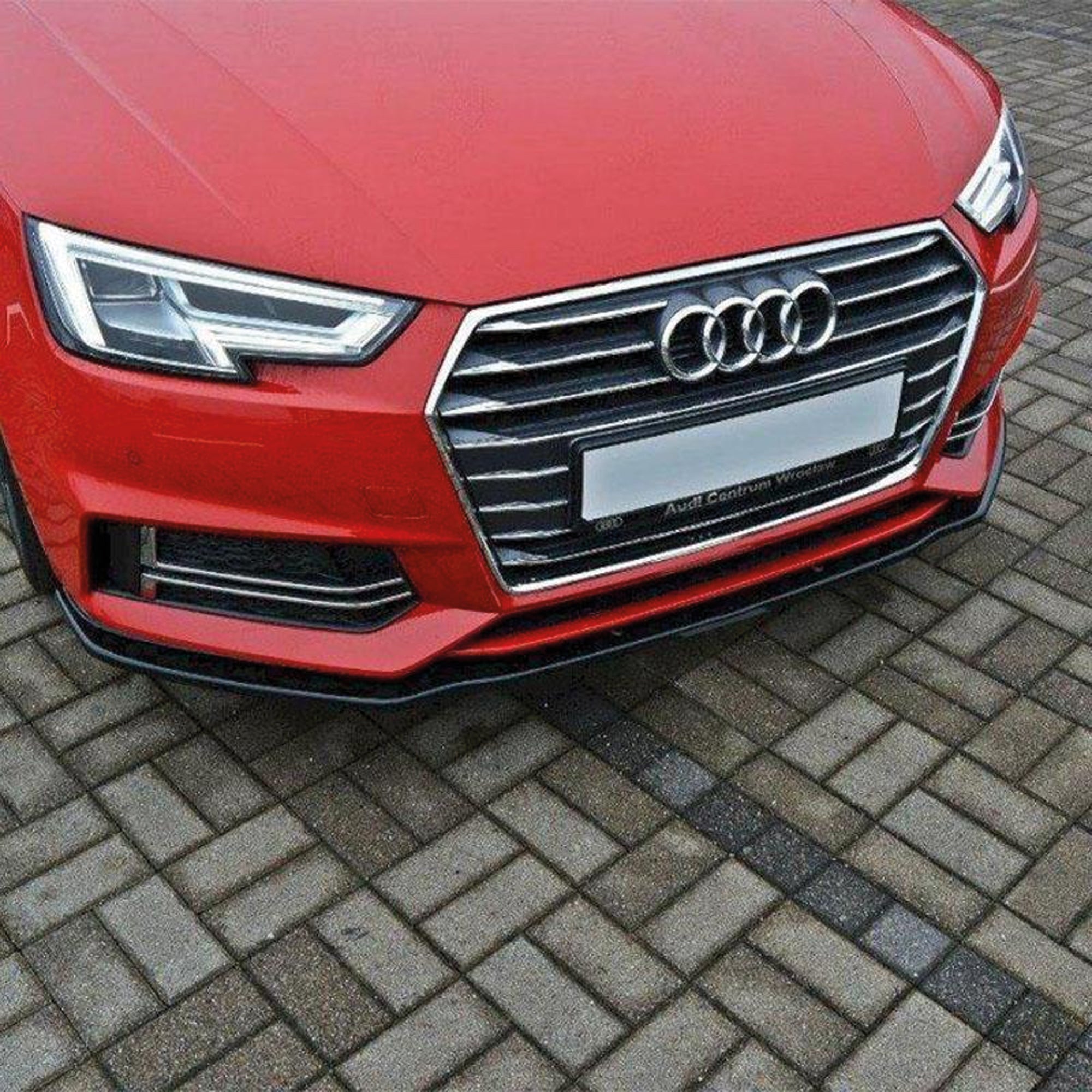 Front Bumper Lip Splitter for Audi A4 B9 S4 S-Line 2015-2019, ABS Plastic Piano Black Vacuum Car Tuning Body Part Body Kit