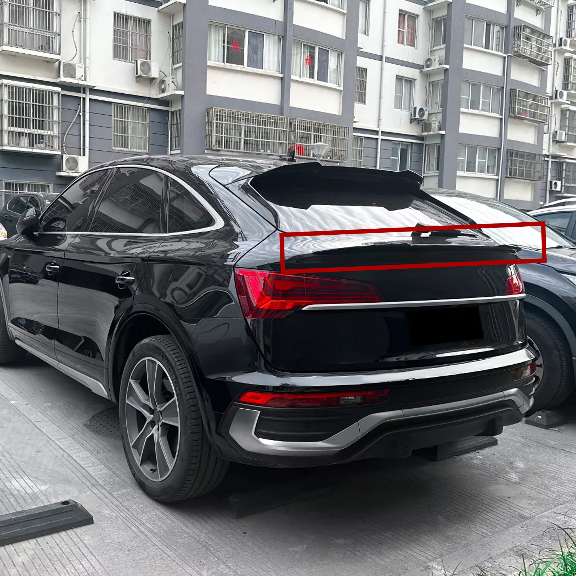 Rear Trunk Spoiler For Audi Q5 FY Sportback 2021+ TRUNK Spoiler Piano Black ABS Plastic