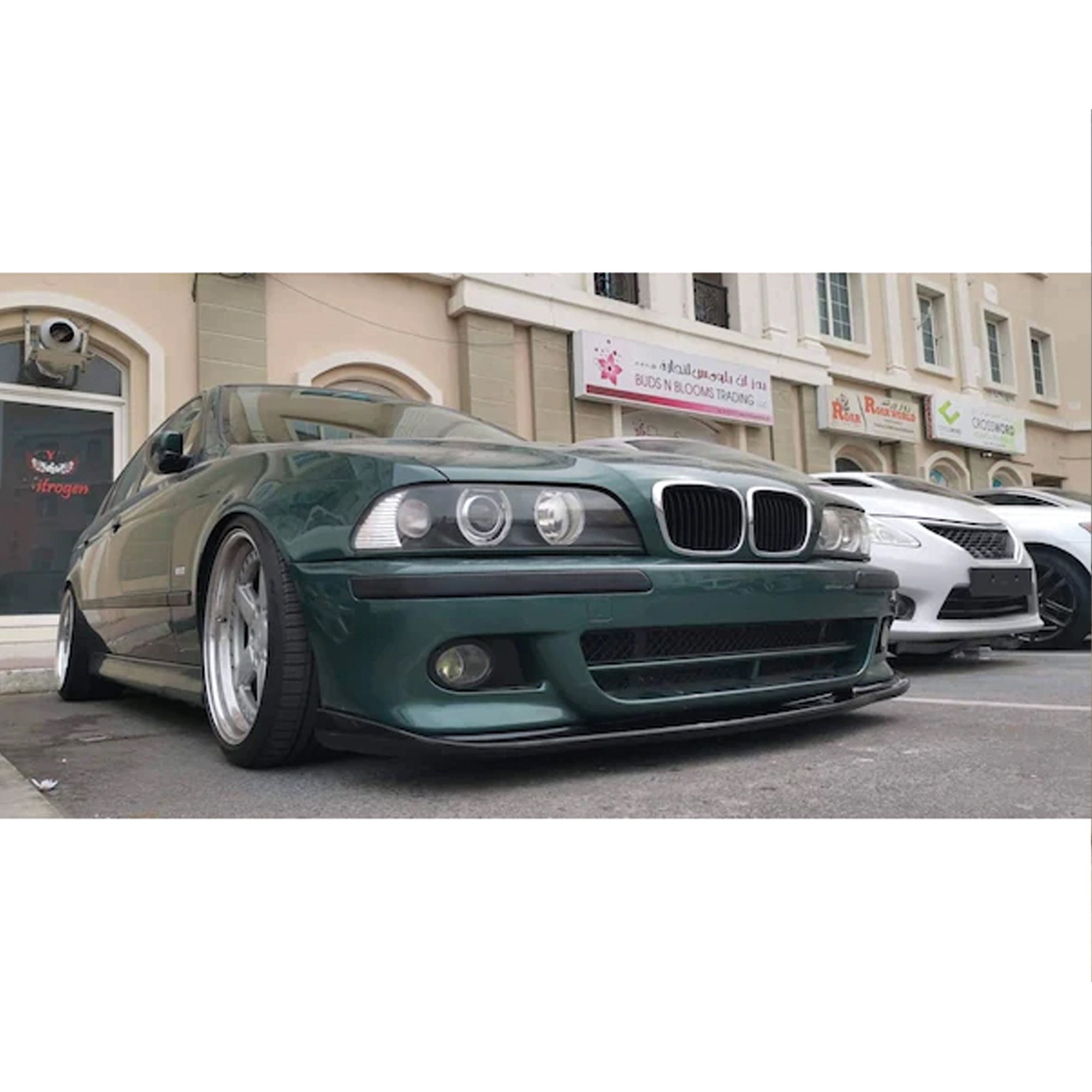 Front Bumper Lip Splitter for BMW E39 5 Series 1995-2003, ABS Plastic Piano Black Vacuum Car Tuning Body Part Body Kit