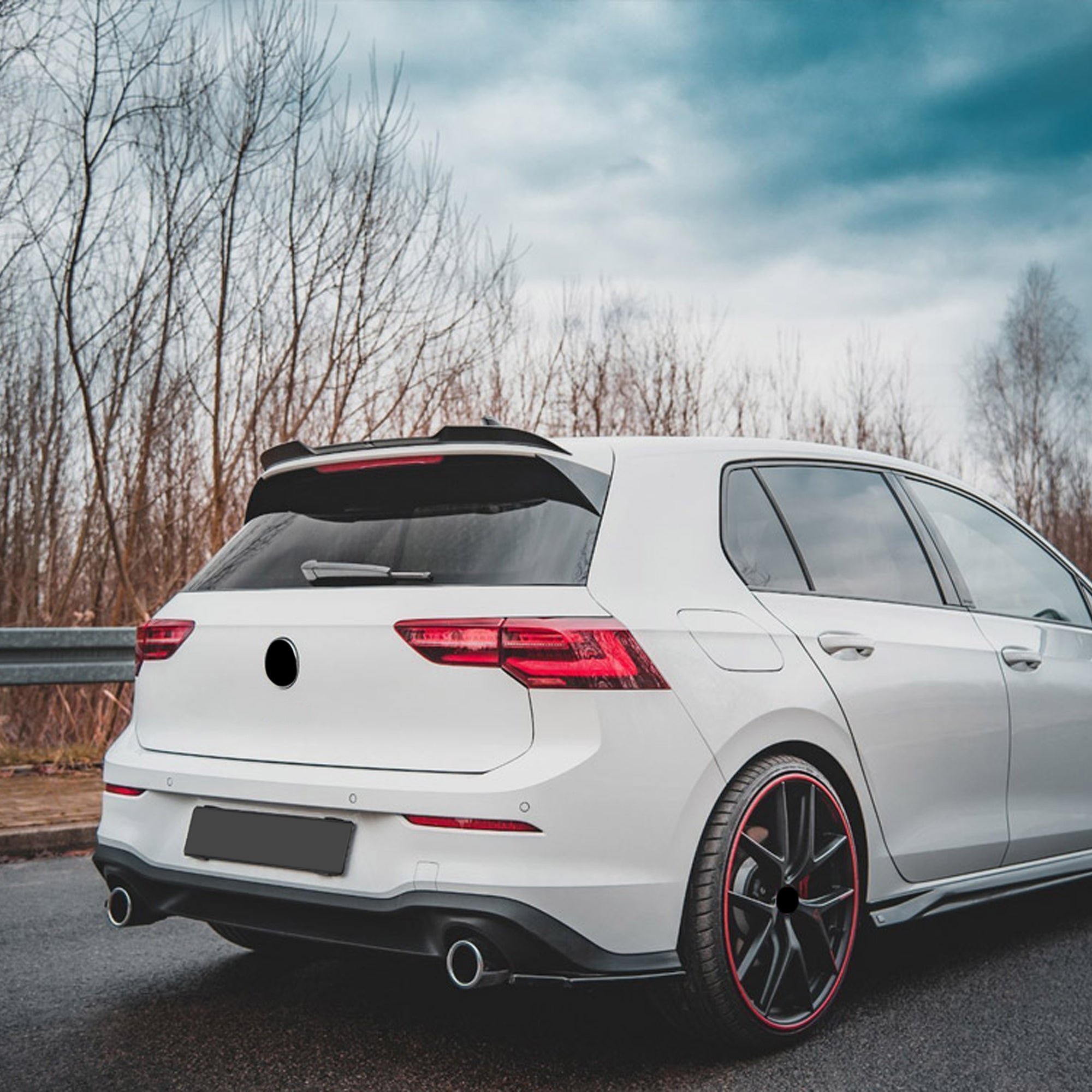 Rear Roof Spoiler For VW Volkswagen Golf MK8 GTI R GTD 2020+ Cap M4 Style Spoiler Piano Black ABS Plastic