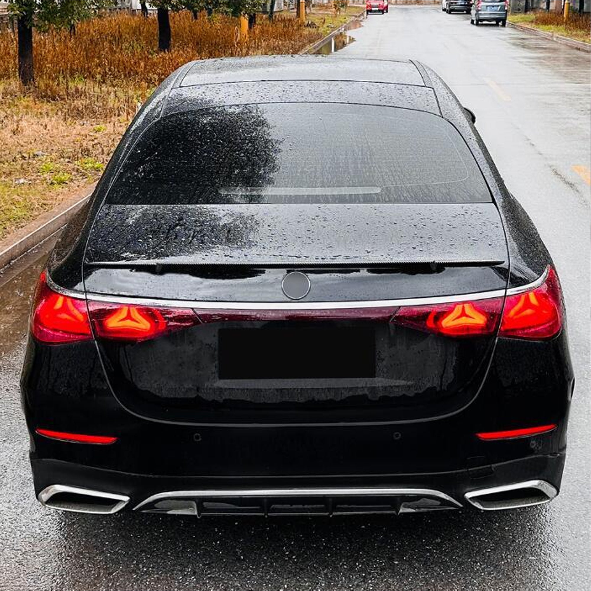Rear Trunk Spoiler For Mercedes Benz E Class W214 AMG 2024+ AMG Style Spoiler Piano Black ABS Plastic