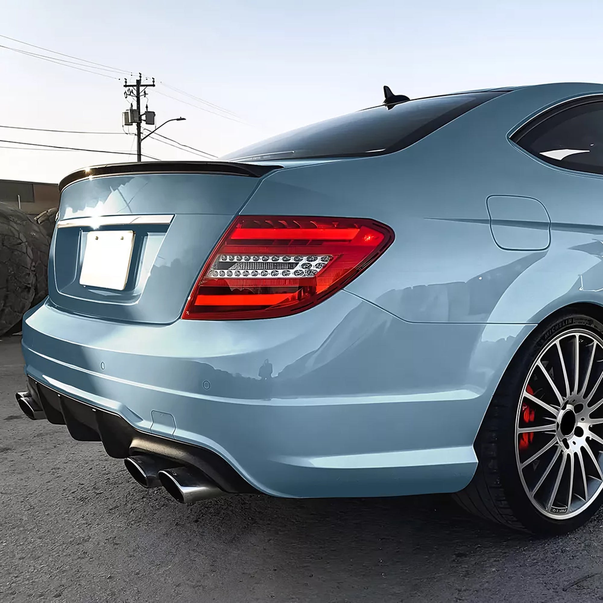 Rear Trunk Spoiler For Mercedes Benz C Class C204 2011-2015 Spoiler Piano Black ABS Plastic