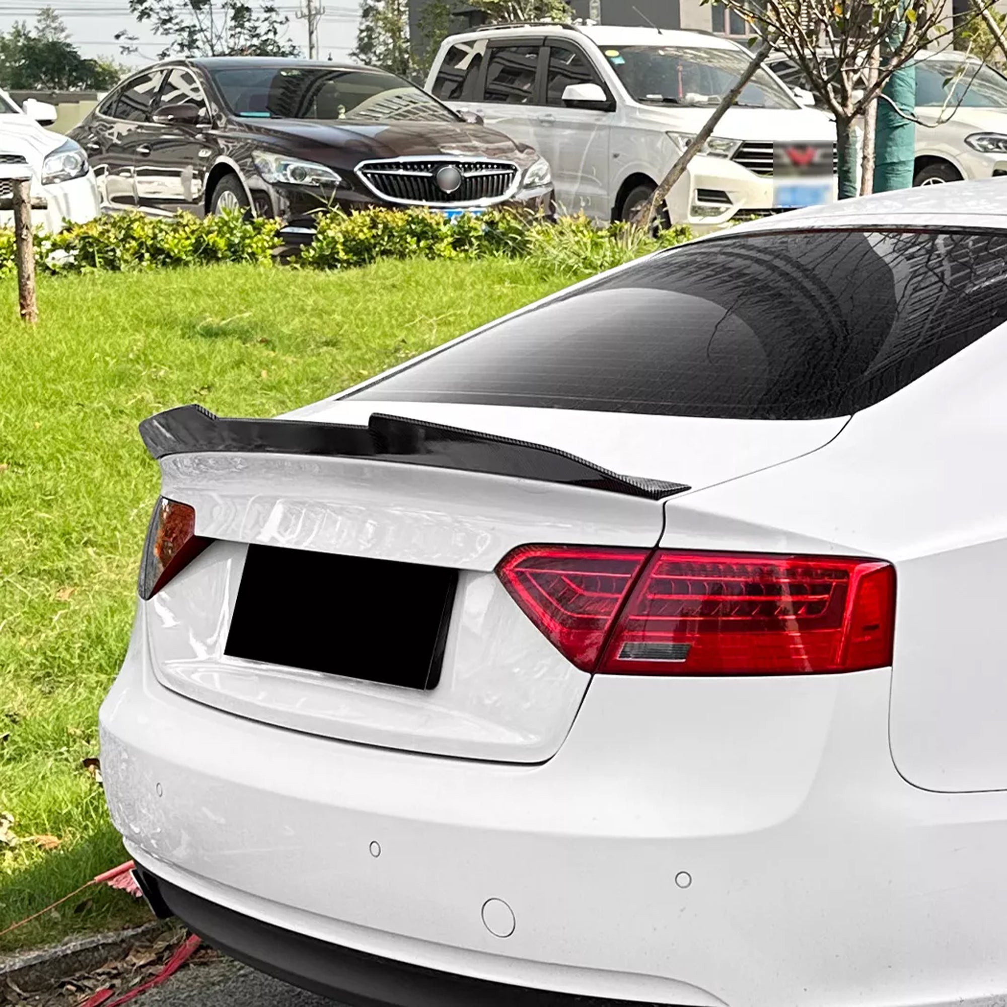 Rear Trunk Spoiler For Audi A5 8T Sportback 2007-2016 PSM 4 DOOR Spoiler Piano Black ABS Plastic
