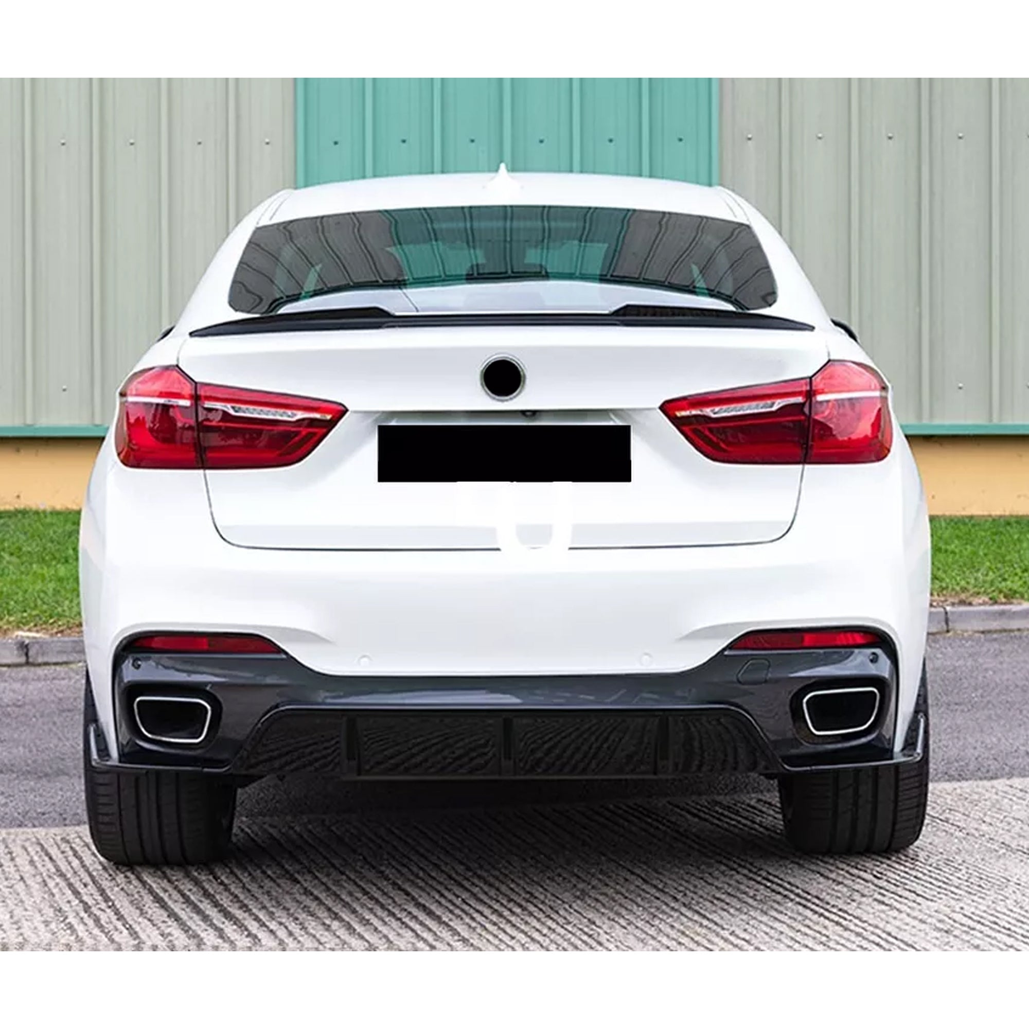 Rear Trunk Spoiler For BMW X6 F16 2014-2019 M4 Style Spoiler Piano Black ABS Plastic