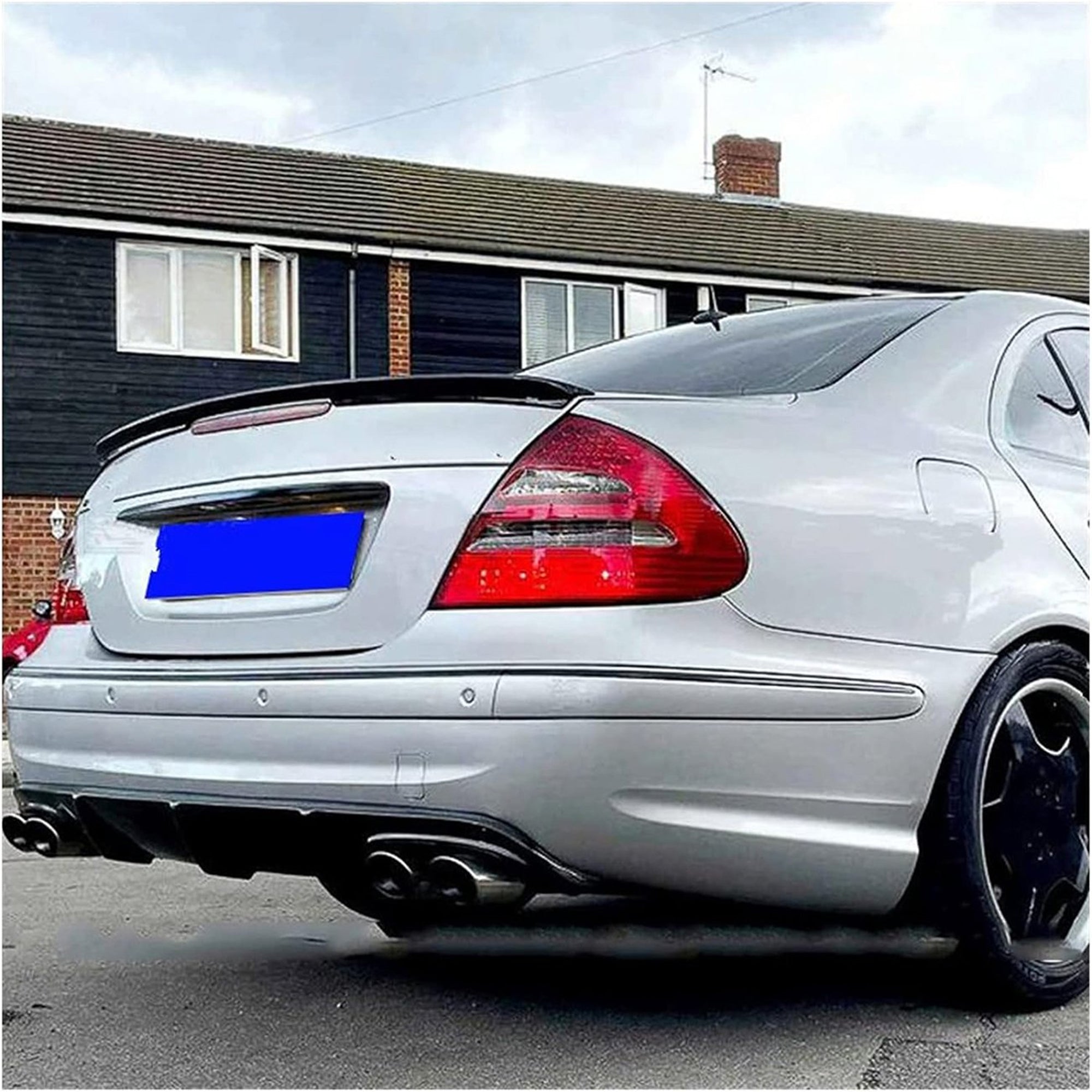 Rear Spoiler For Mercedes W211 2002-2009 E Class Piano Black ABS Plastic