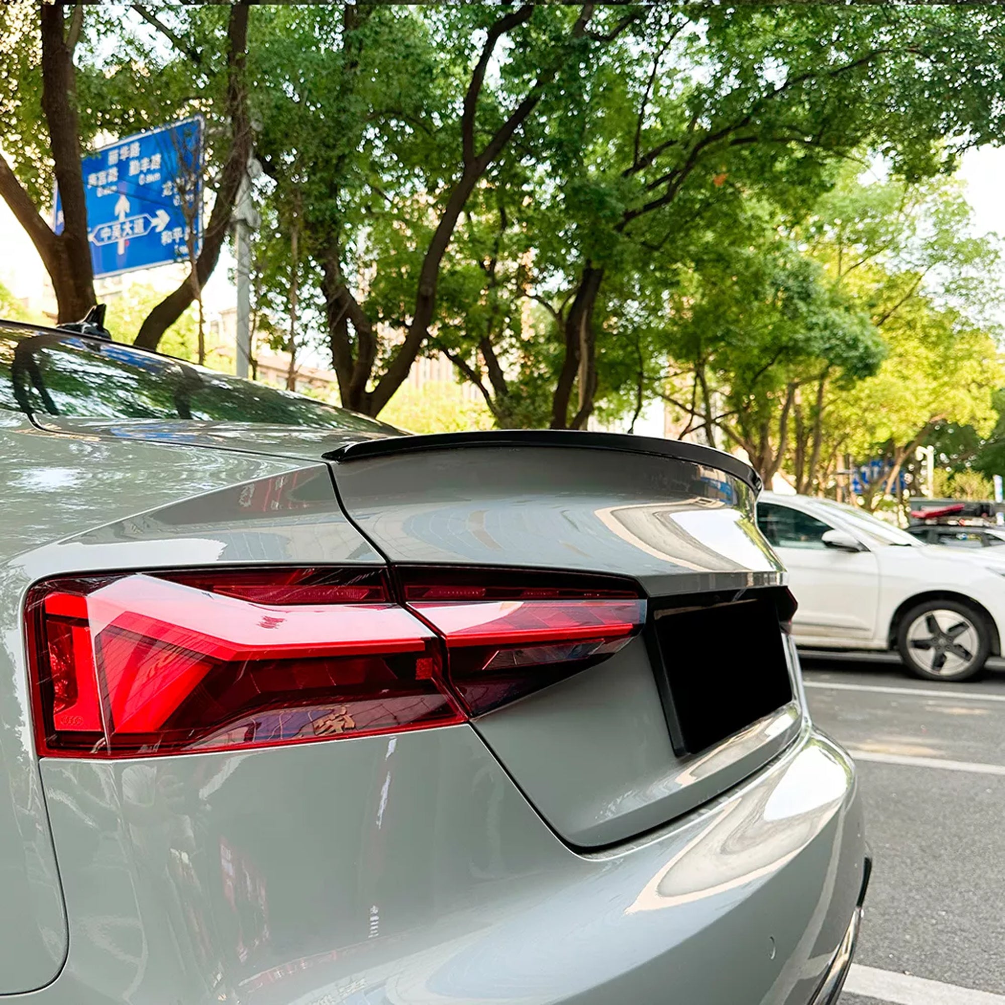 Rear Trunk Spoiler For Audi A5 F5 Coupe 2017-2024 S5 Style Spoiler Piano Black ABS Plastic
