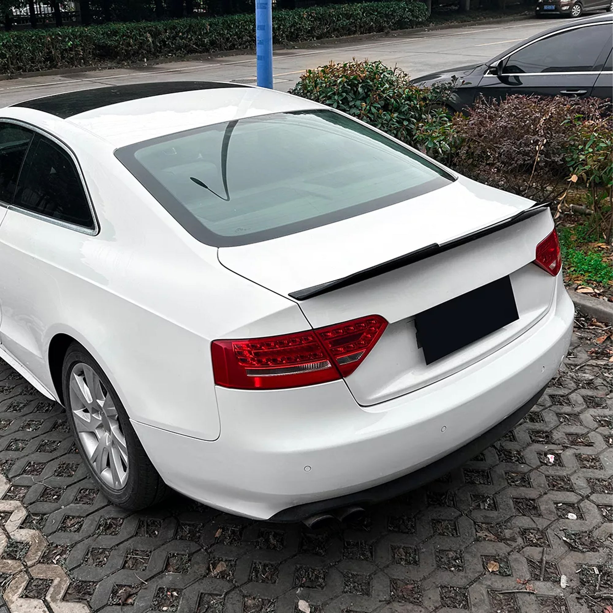 Rear Trunk Spoiler For Audi A5 S5 8T 2007-2016 2 DOOR PSM Style Spoiler Piano Black ABS Plastic