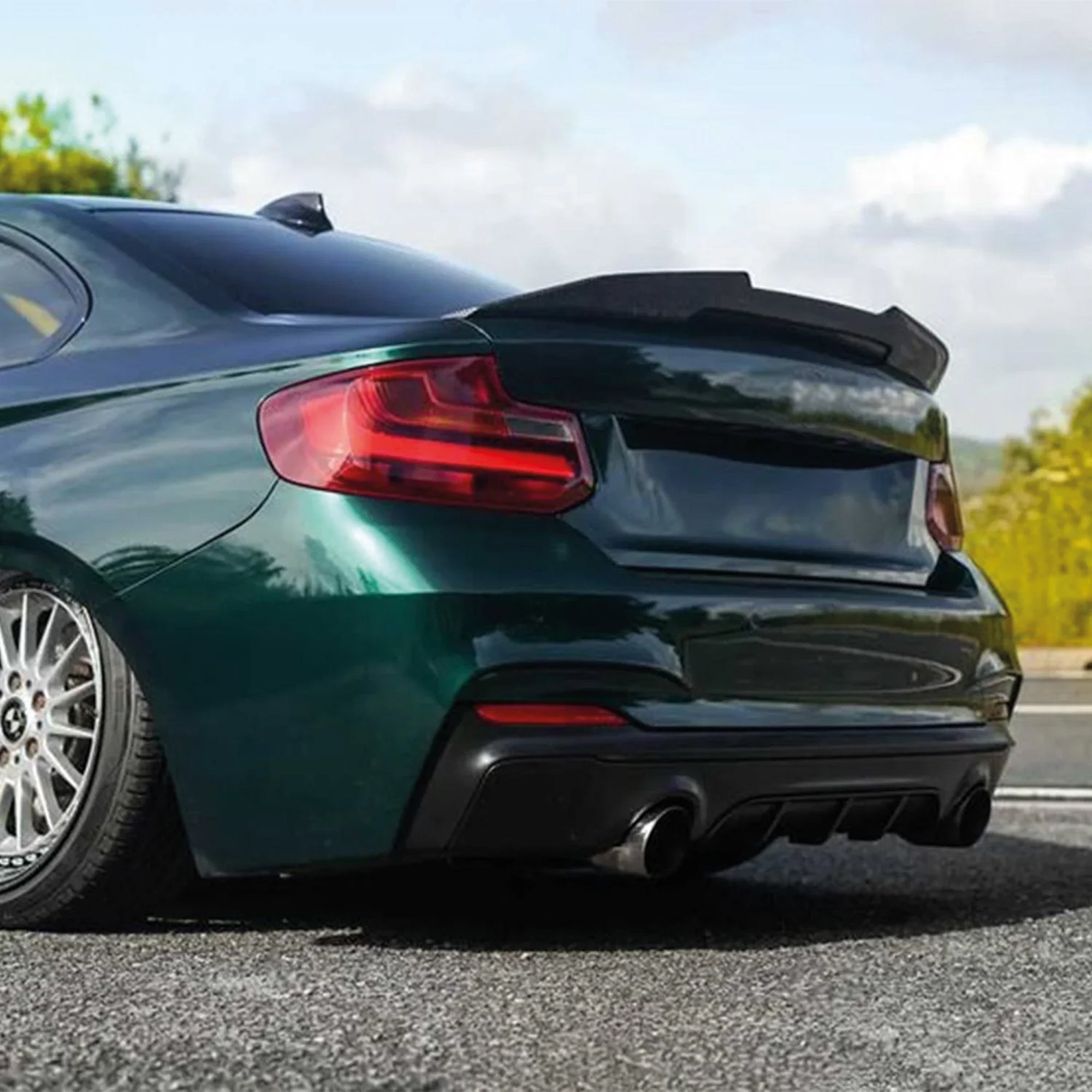 Rear Spoiler For BMW 2 Series F22 Coupe PSM Style 2014-2020 F23 F87 Piano Black ABS Plastic