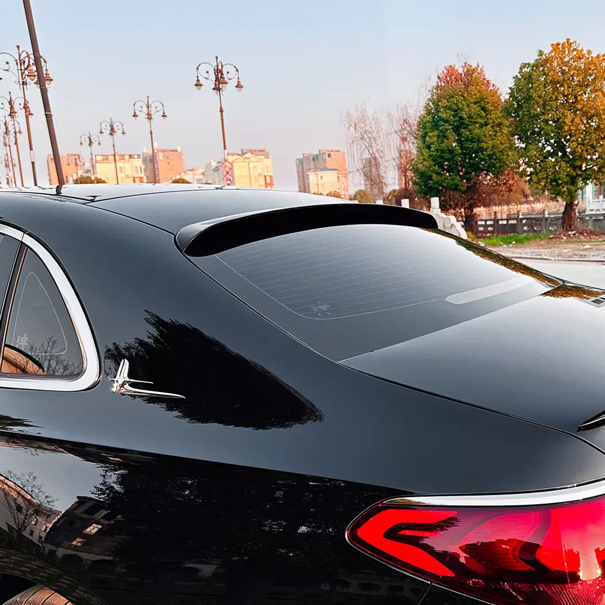 Roof Top Spoiler For Mercedes Benz E Class W214 2024+ Piano Black ABS Plastic