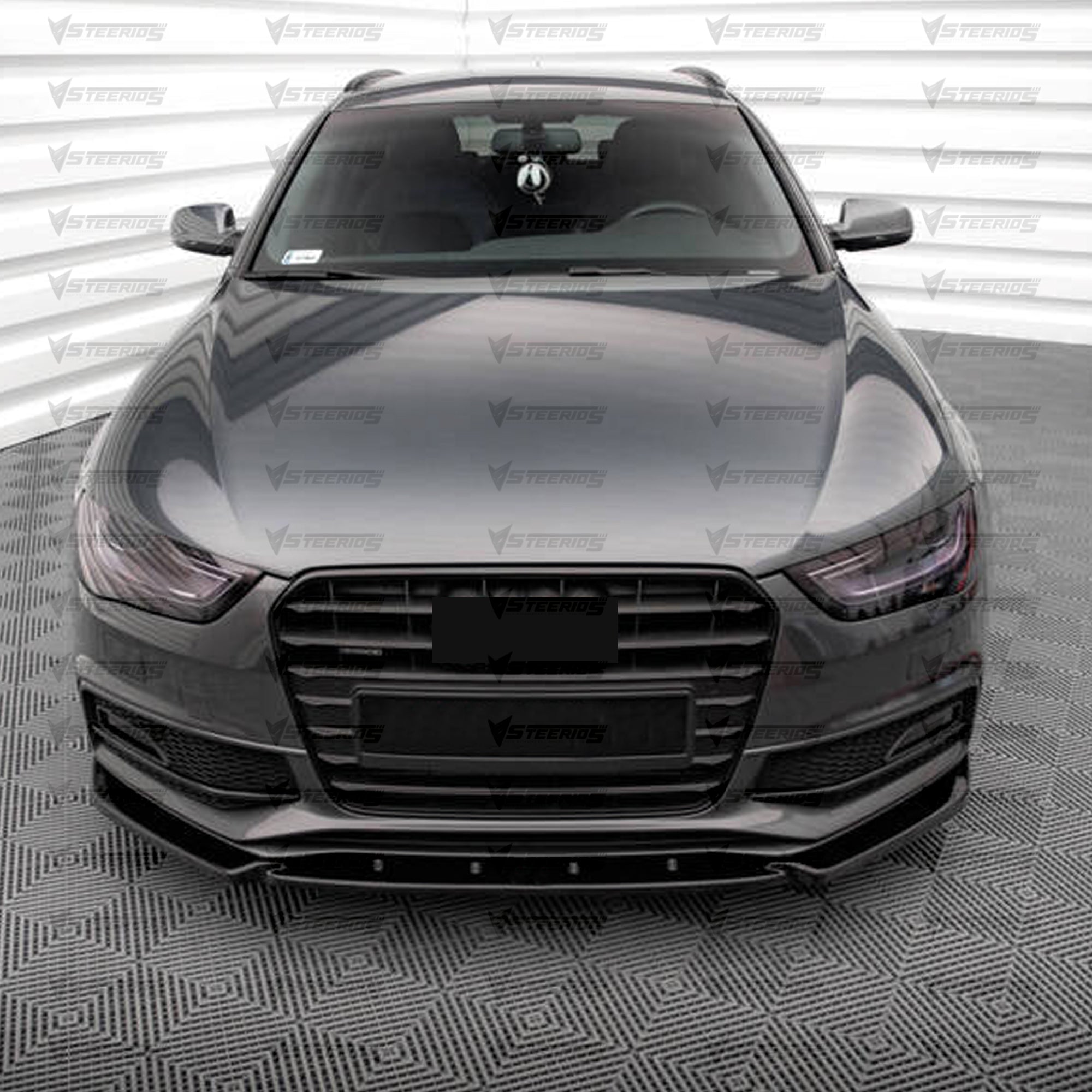 Front Bumper Lip Splitter for Audi A4 B8 B8.5 S4 FL S-Line Max V3 2012-2015, ABS Plastic Piano Black Vacuum Car Tuning Body Part Body Kit