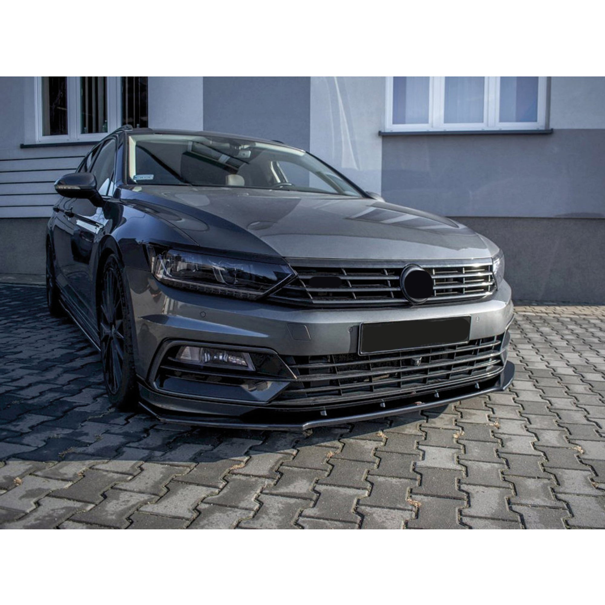 Front Bumper Lip Splitter for VW Volkswagen Passat B8 FL R Line 2015-2019, ABS Plastic Piano Black Vacuum Car Tuning Body Part Body Kit