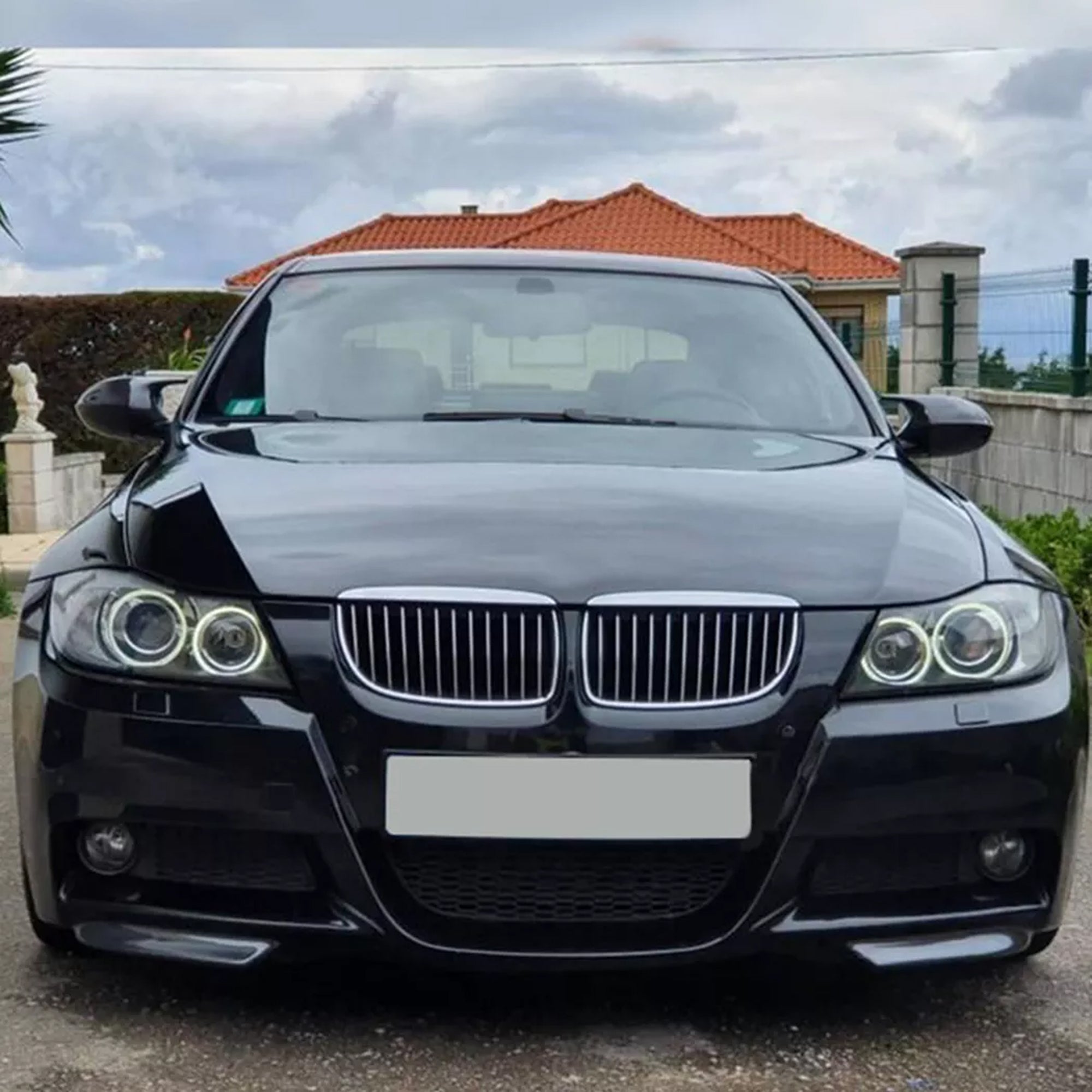 Front Bumper FLAP Wrap for BMW 3 Series E90 M-Tech 2005-2008, 2pcs FLAP Canards Lip Splitter Corner Trim Cover Adjustable Tuning Body Part Body Kit