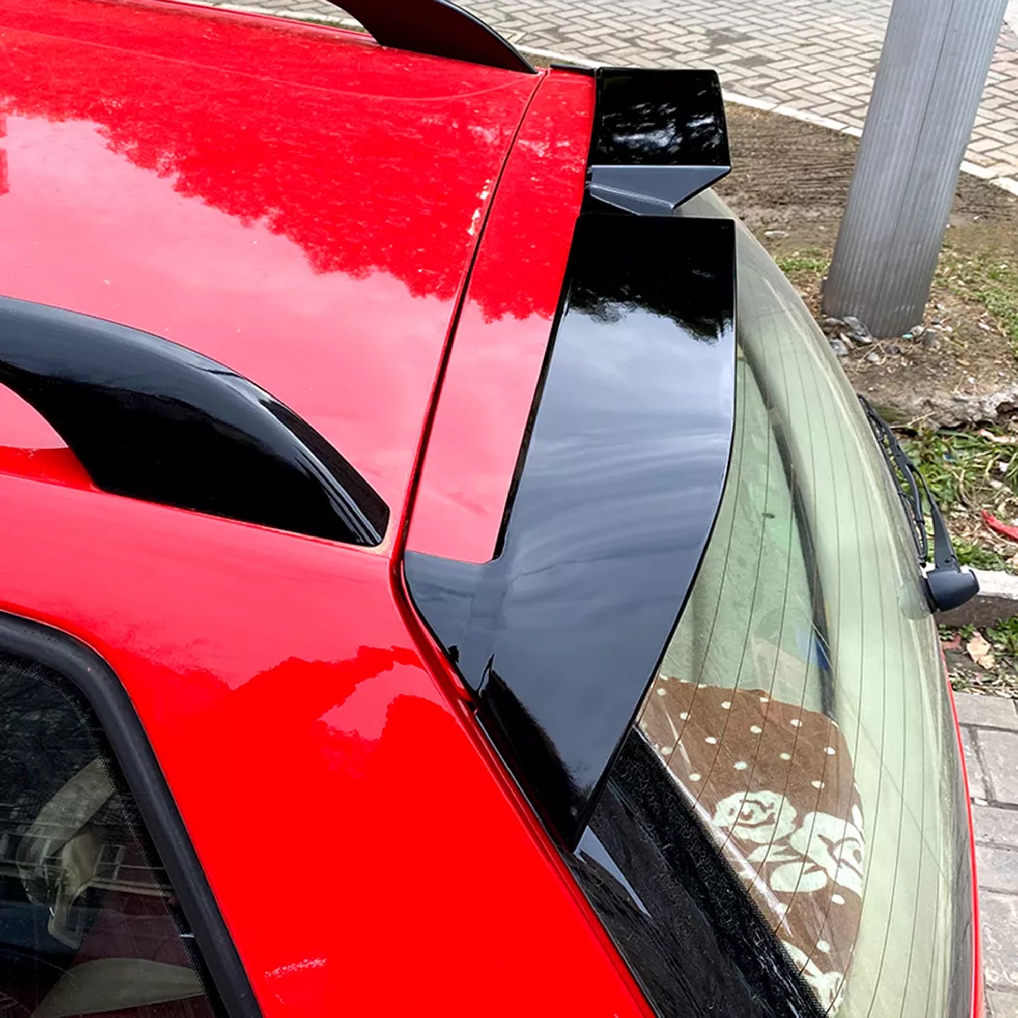 Rear Roof Spoiler For VW Volkswagen Polo 9N 2003-2008 Oettinger Style Spoiler Piano Black ABS Plastic
