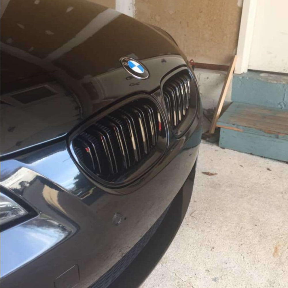 Front Bumper Kidney Racing Grille for BMW 5 Series E60 E61 2004-2009 Car Double Line Sport Grill Glossy Black Cover
