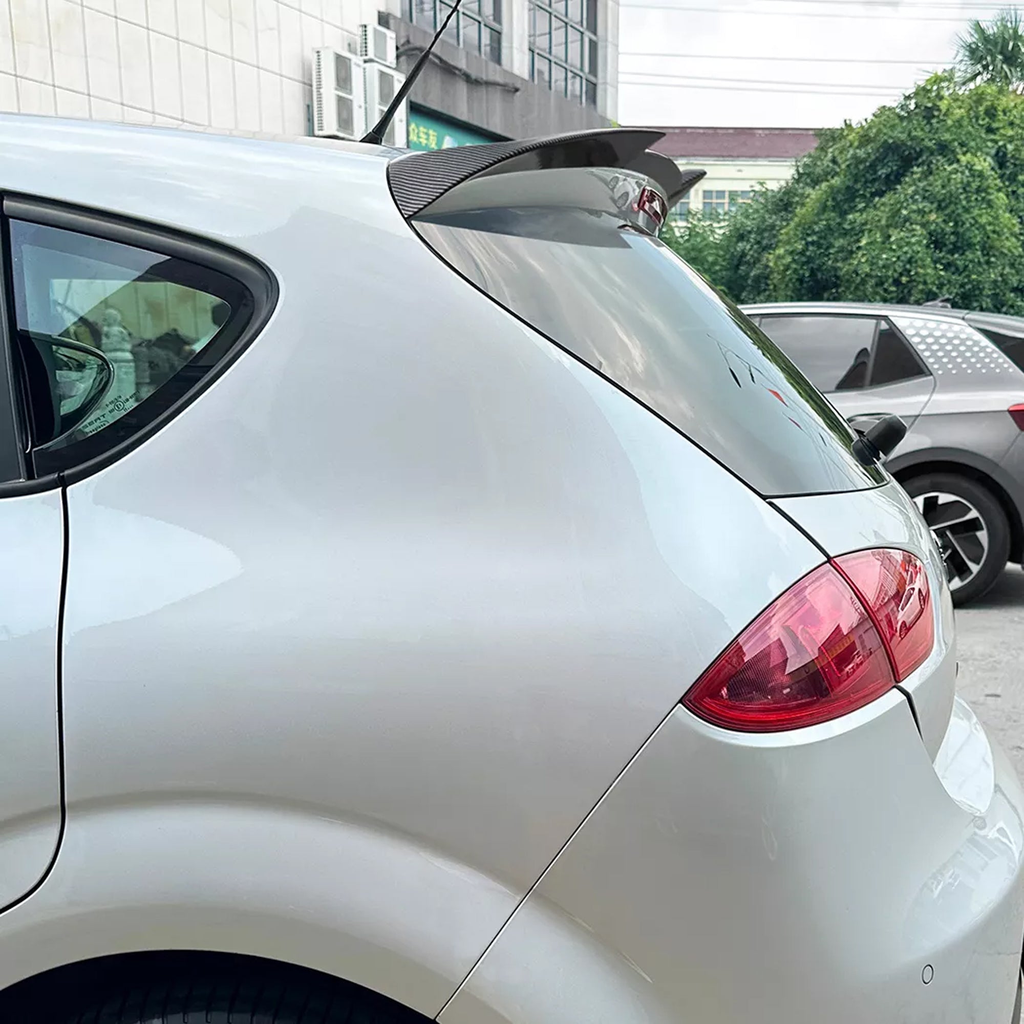 Roof Top Spoiler For Seat Leon MK2.5 2009-2012 M4 Style Piano Black ABS Plastic