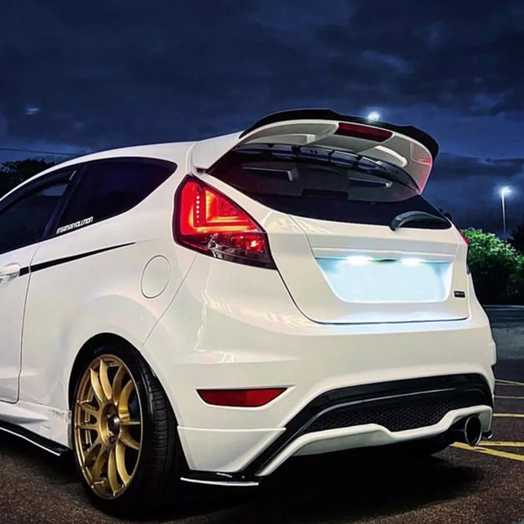 Rear Roof Spoiler For Ford Fiesta ST-Line MK6 2008-2017 Cap M4 Style Spoiler Piano Black ABS Plastic