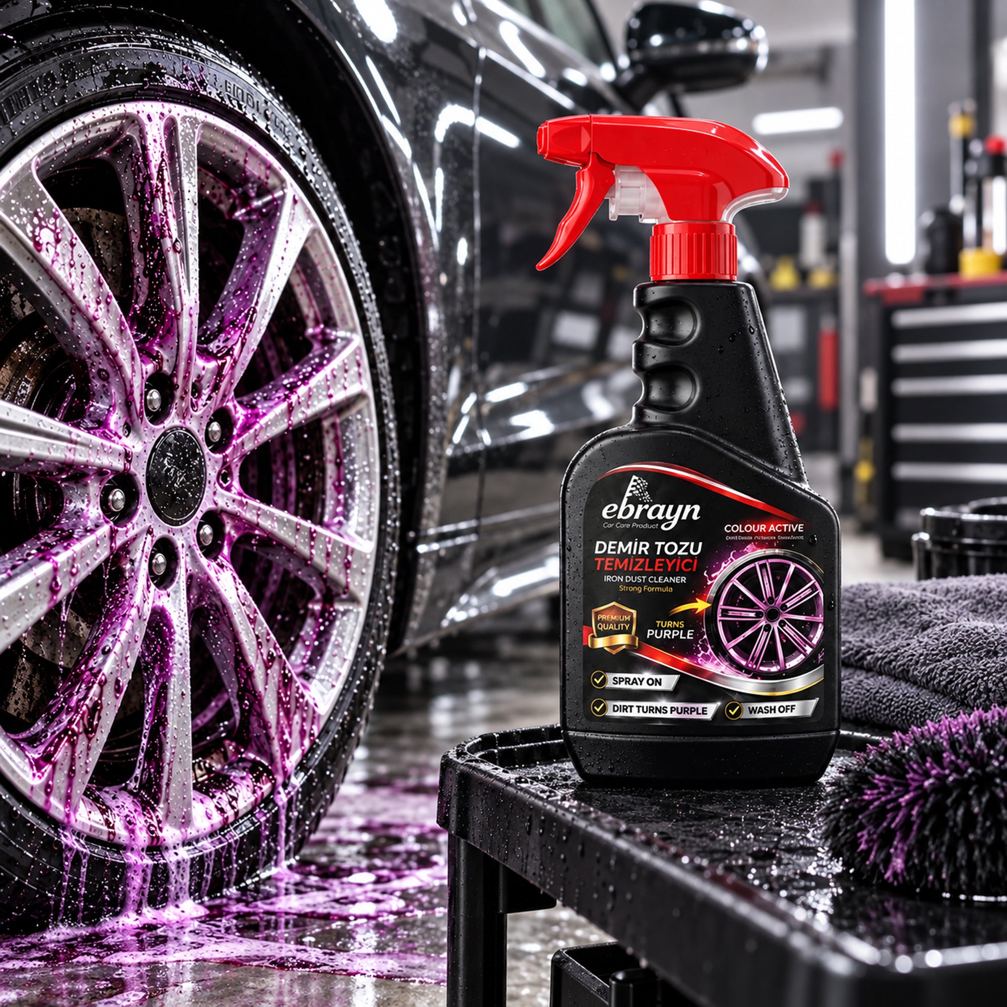 Iron Dust Remover 500 ML – Color Active Wheel & Body Cleaner, Brake Dust Tar and Fallout Remover Spray