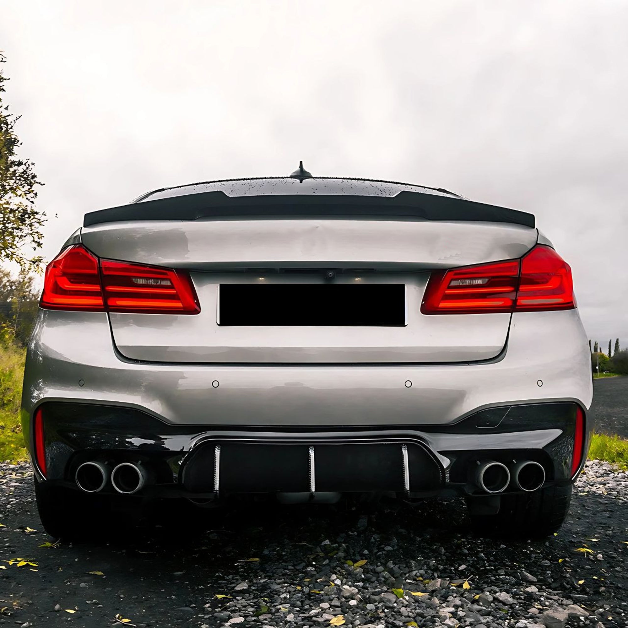 Rear Spoiler For BMW G30 5 Series M4 Style 2017-2021 Piano Black ABS Plastic
