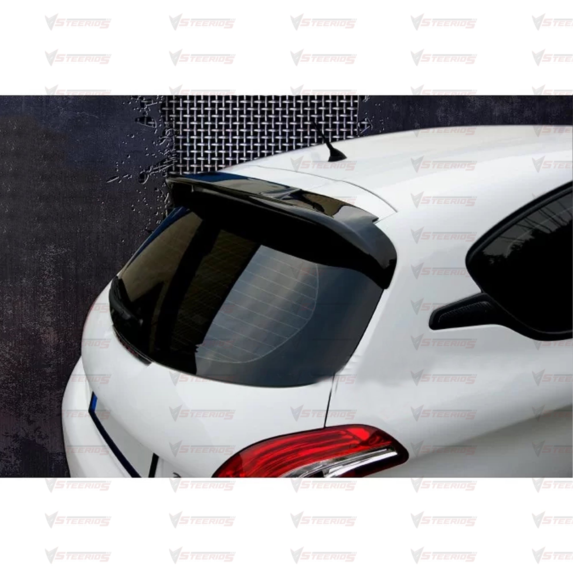 Rear Roof Spoiler For Peugeot 208 Mk1 2012-2019 Piano Black ABS Plastic