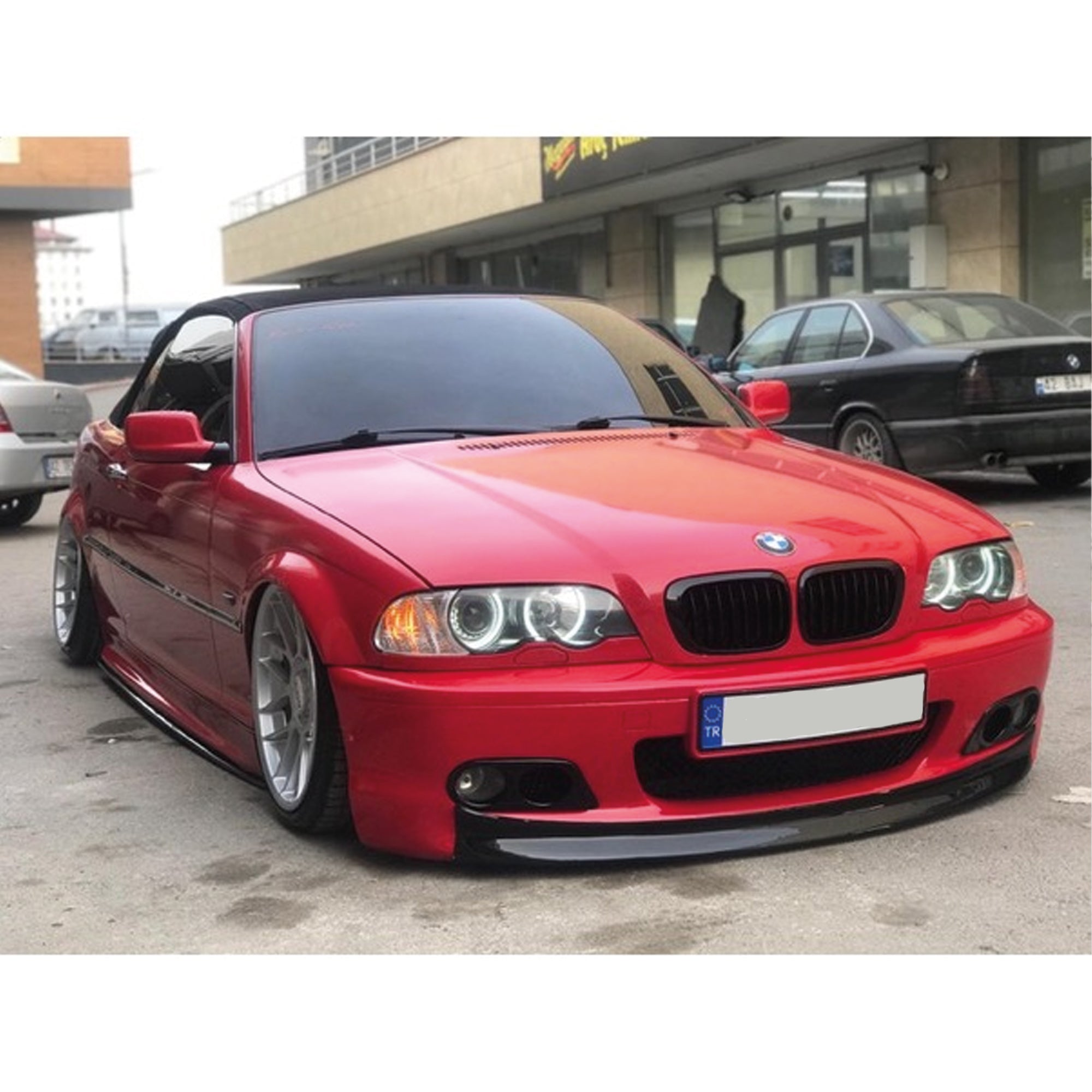 Front Bumper Lip Splitter for BMW 3 Series E46 Coupe M Sport M3 Kit CSL Style 1997-2006, ABS Plastic Piano Black Vacuum Car Tuning Body Part Body Kit