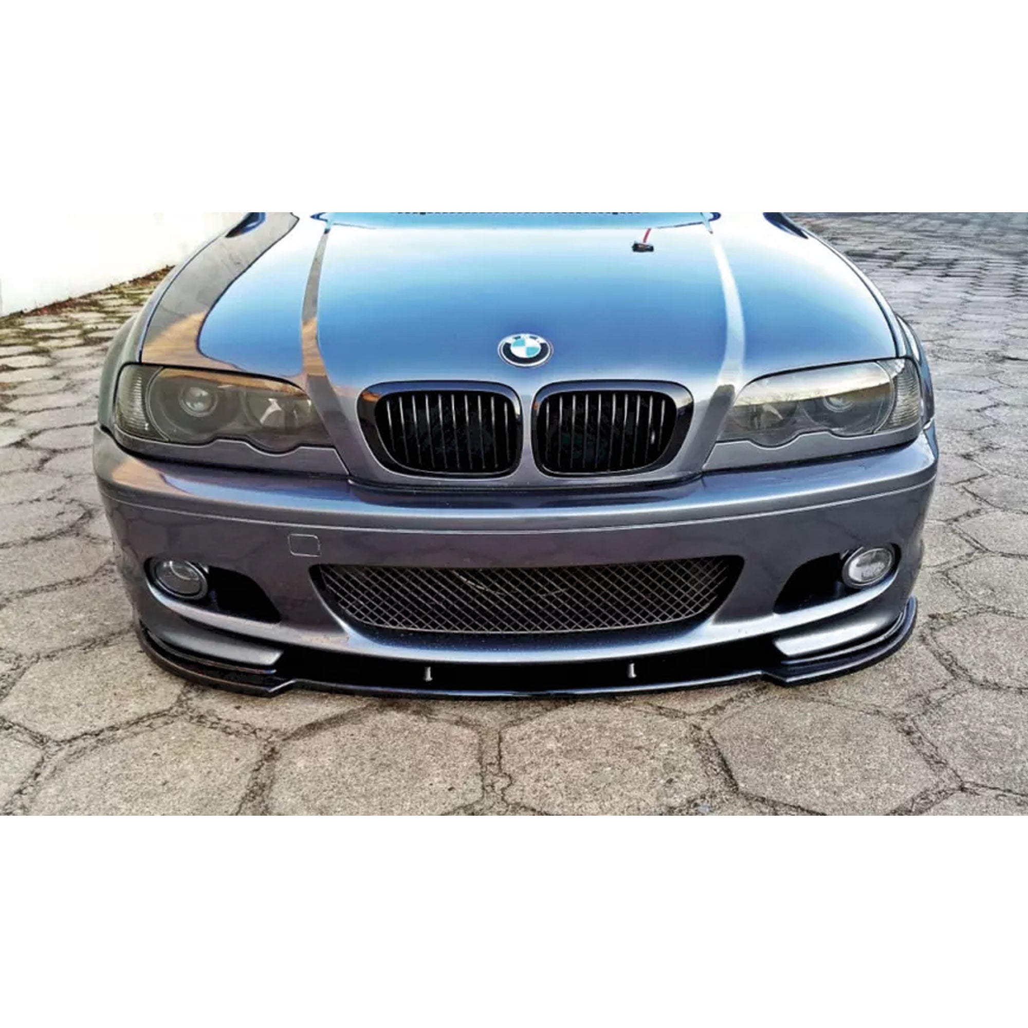 Front Bumper Lip Splitter for BMW E46 M Sport Coupe 3 Series 1998-2006, ABS Plastic Piano Black Vacuum Car Tuning Body Part Body Kit