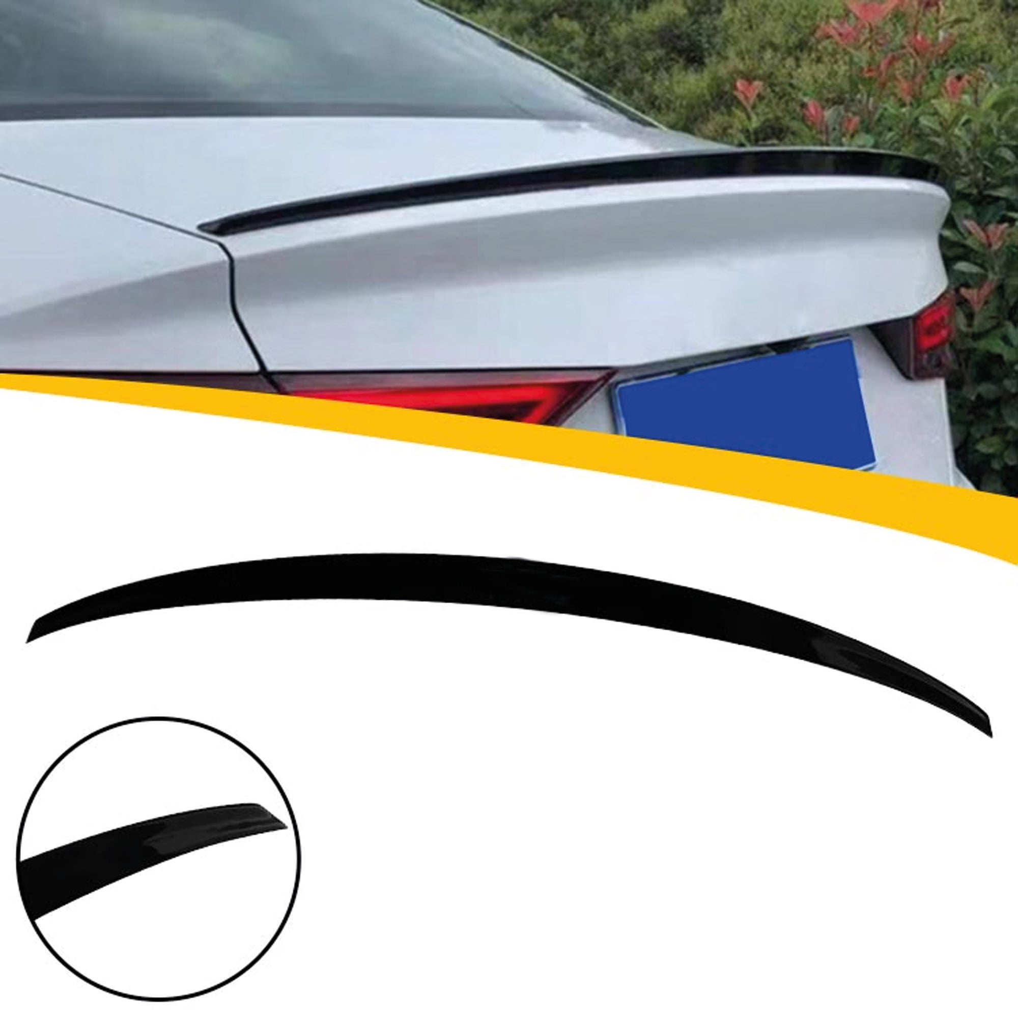 Rear Spoiler For Audi A3 8V 2013-2020 S3 Style RS3 Piano Black ABS Plastic