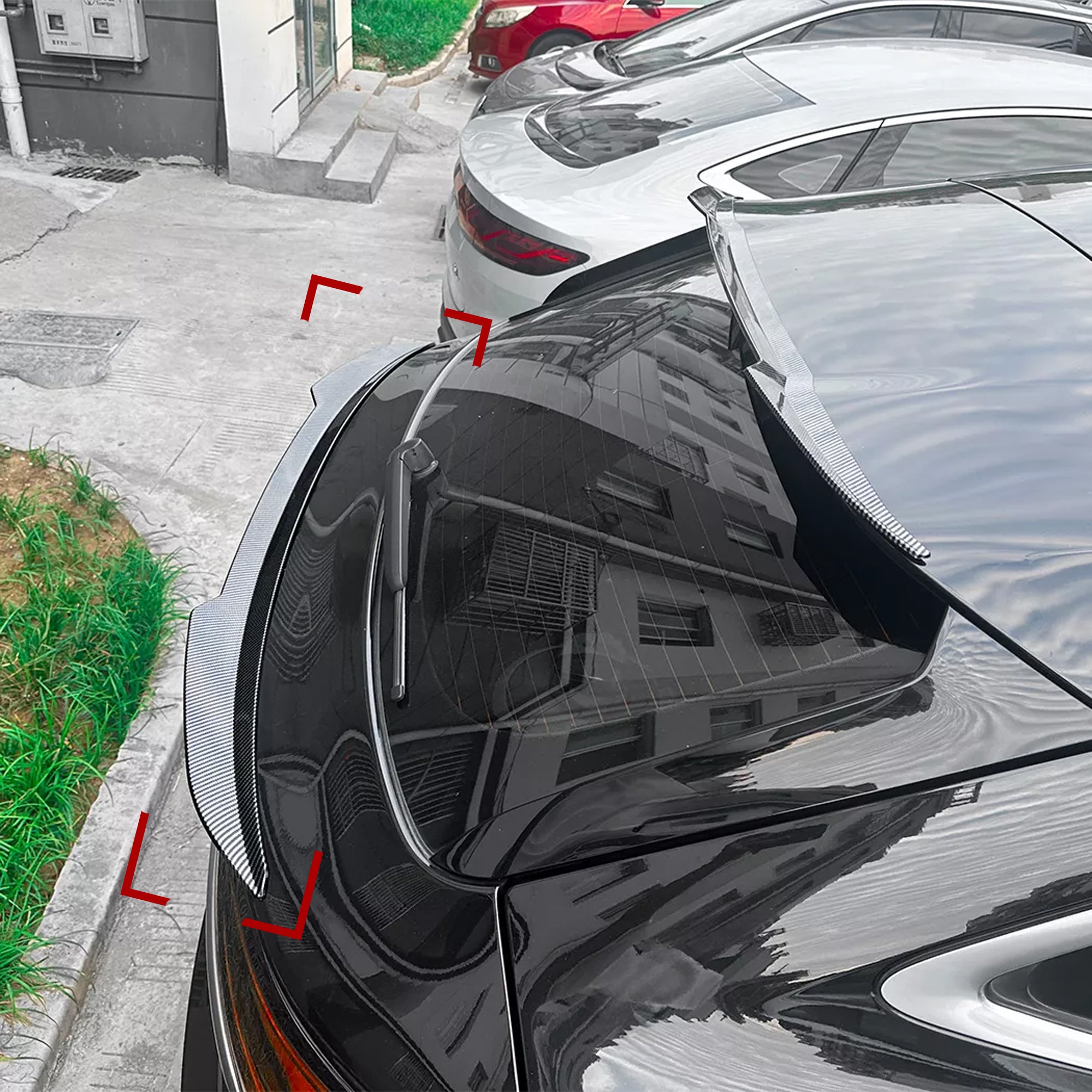 Rear Trunk Spoiler For Audi Q5 FY Sportback 2021+ TRUNK Spoiler Piano Black ABS Plastic
