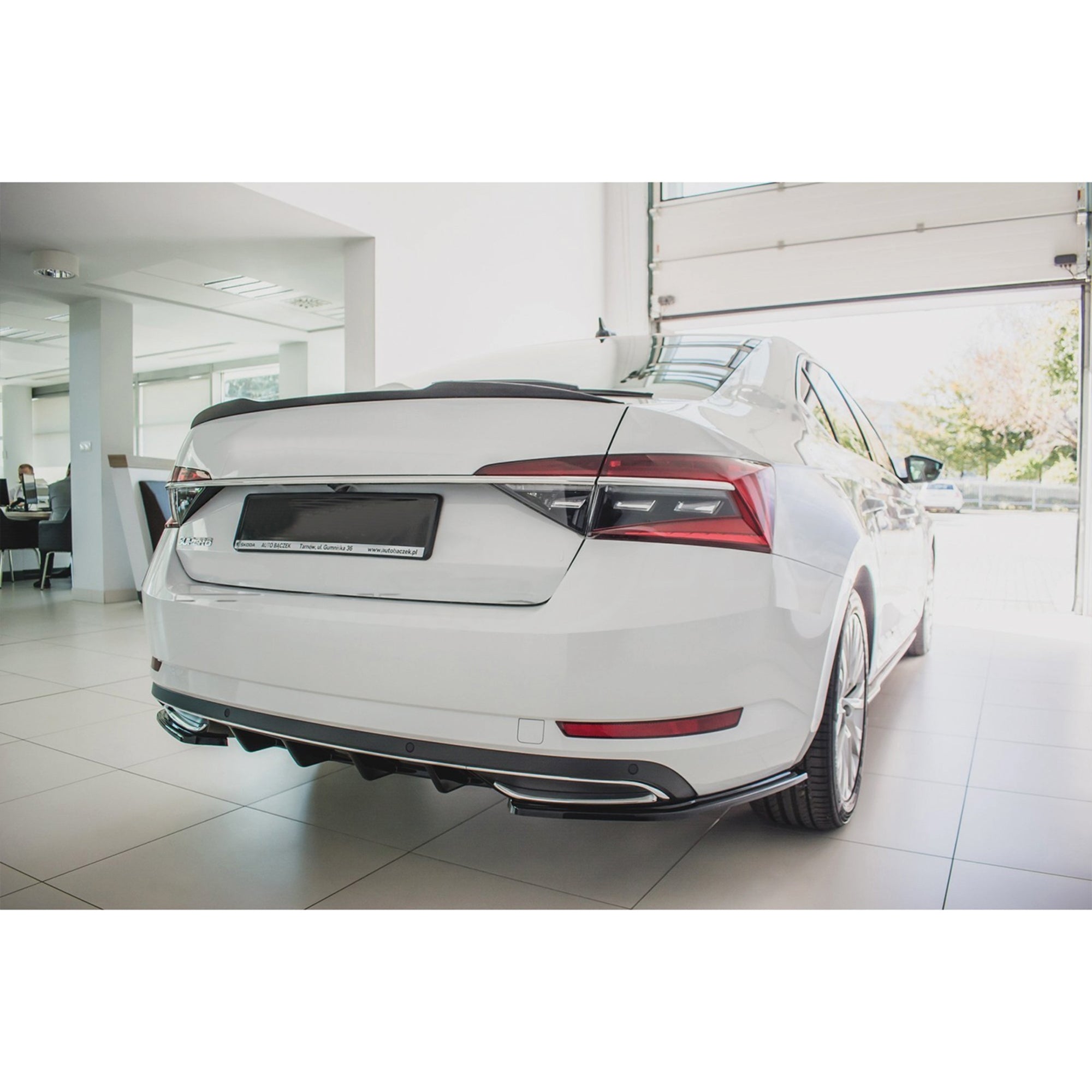 Rear Spoiler For Skoda SuperB B8 M4 Style 2019+ Piano Black ABS Plastic