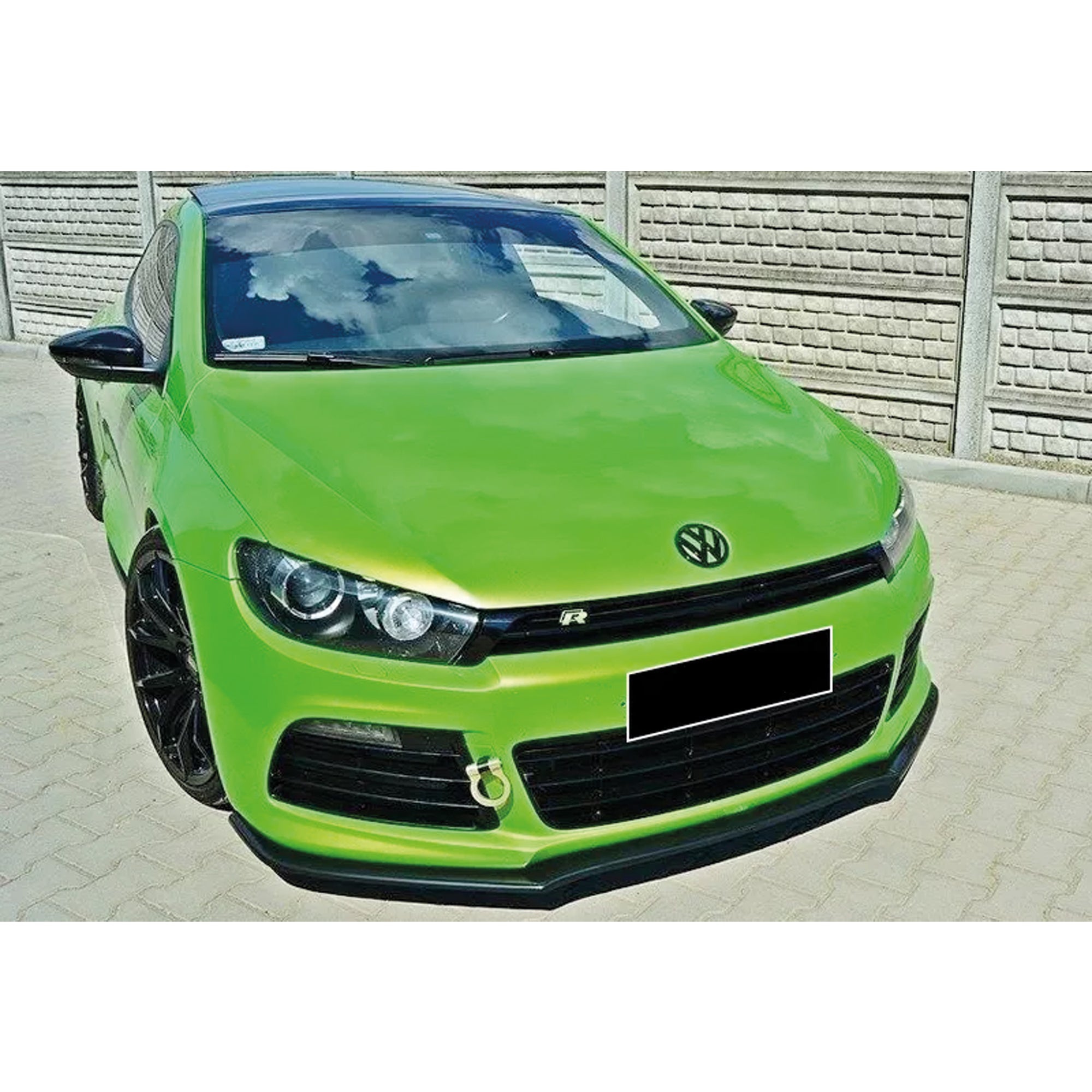 Front Bumper Lip Splitter for VW Volkswagen Scirocco R 2009-2013, ABS Plastic Piano Black Vacuum Car Tuning Body Part Body Kit