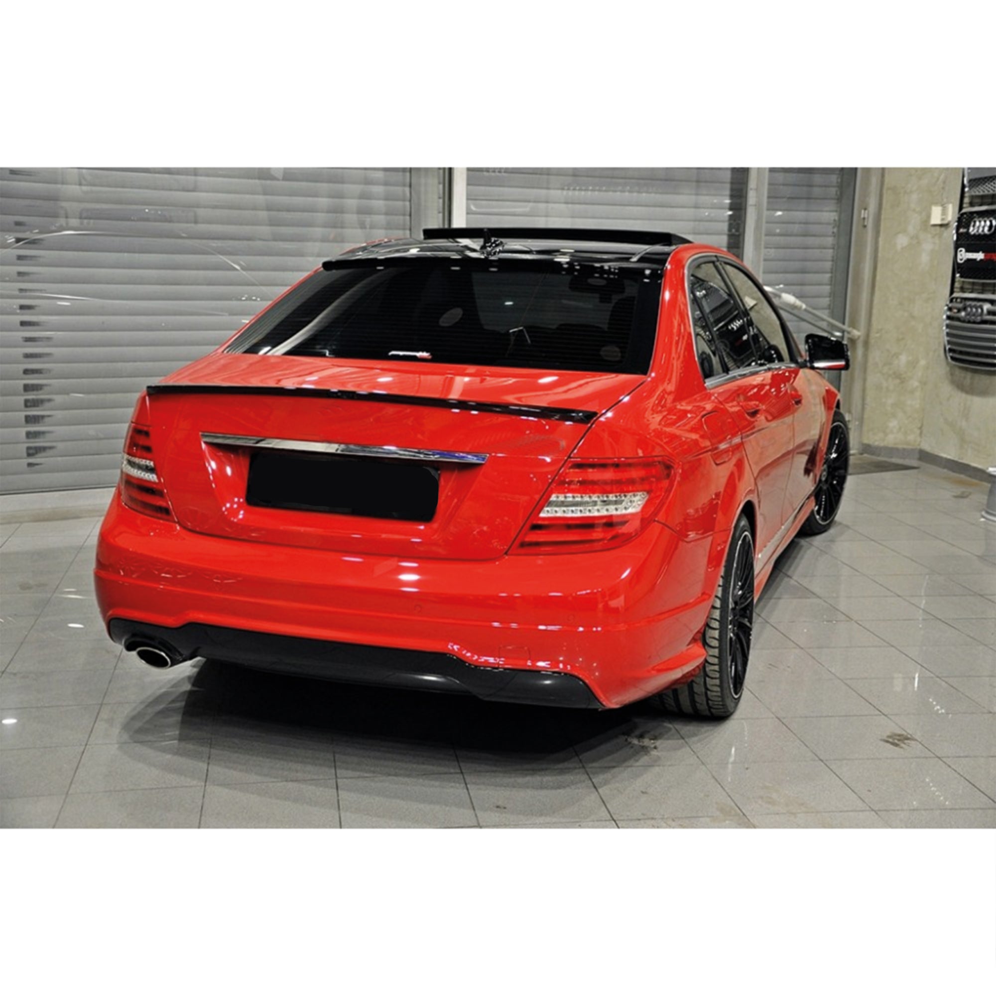 Rear Spoiler For Mercedes W204 AMG Style 2007-2014 Piano Black ABS Plastic