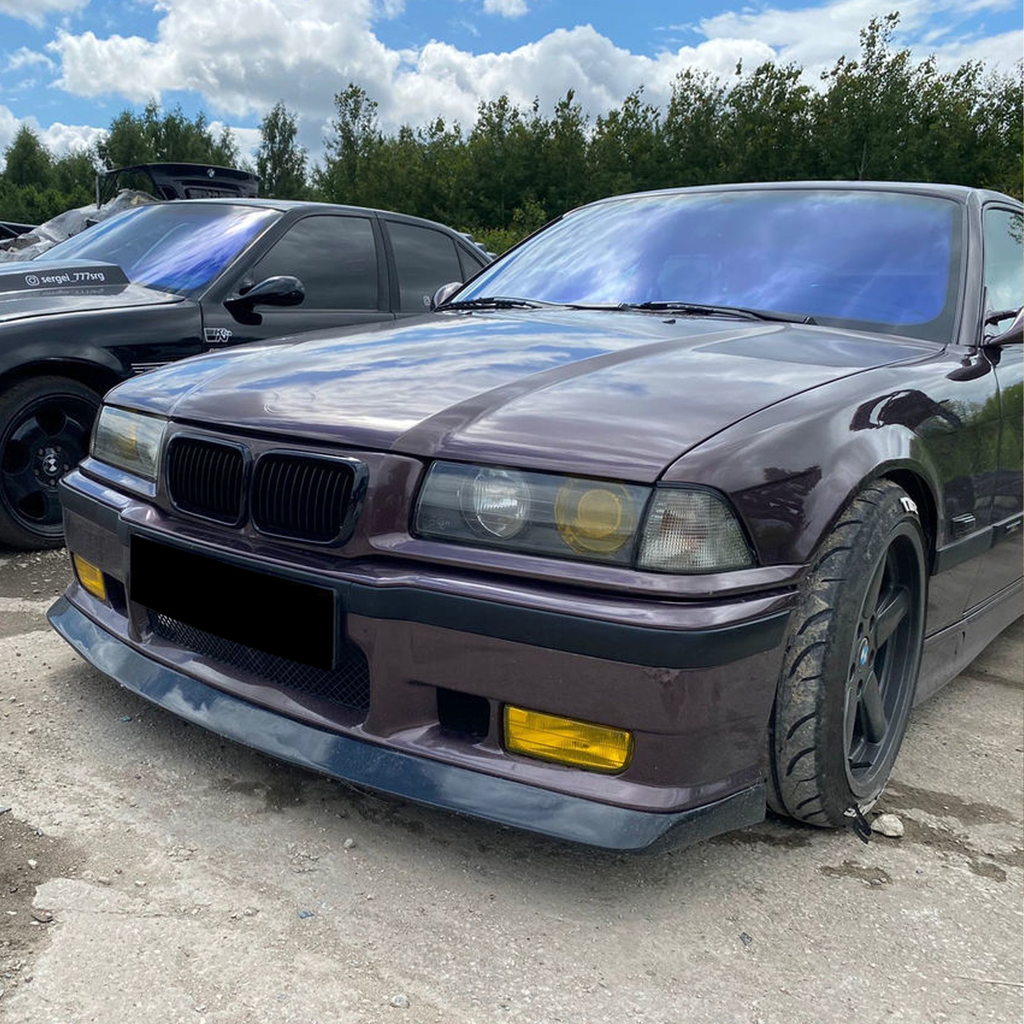 Front Bumper Lip Splitter for BMW 3 Series E36 M3 3 Series 1990-2000, ABS Plastic Piano Black Vacuum Car Tuning Body Part Body Kit