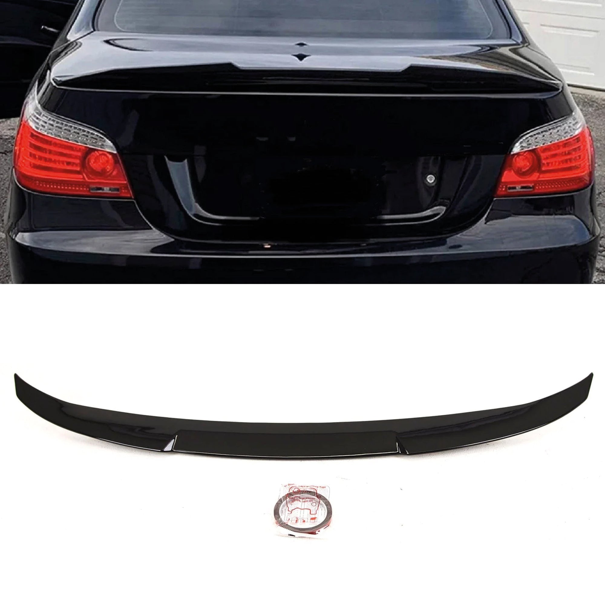 Rear Spoiler For BMW E60 5 Series M4 Style 2004-2010 520i 525i 530 Piano Black ABS Plastic