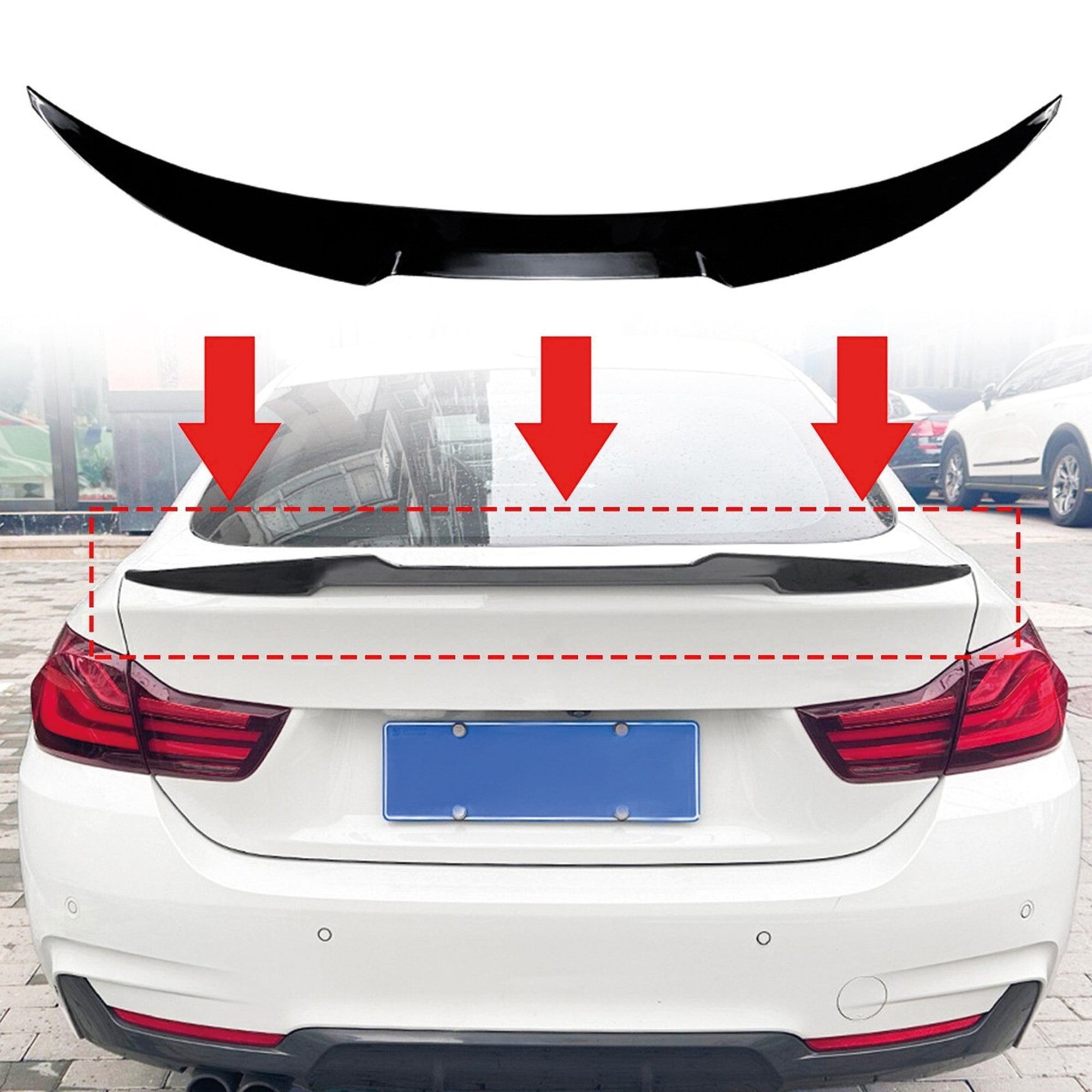 Rear Spoiler For BMW 4 Series F36 M4 Type 2014 2020 Piano Black ABS Plastic