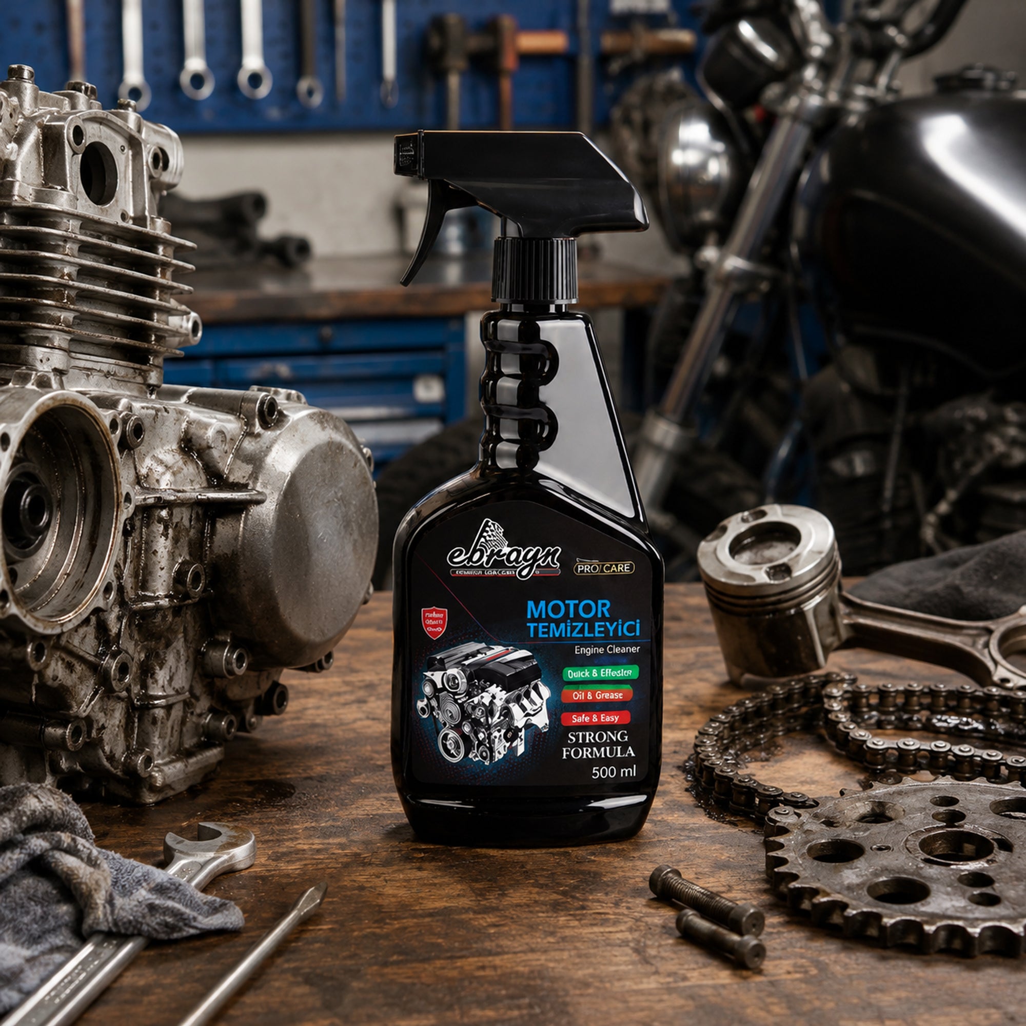 Engine Oil Remover 500ML – Powerful Car Engine Degreaser & Cleaner Spray, Oil Grease Tar Remover, Protective Film, Multi-Purpose Automotive Care