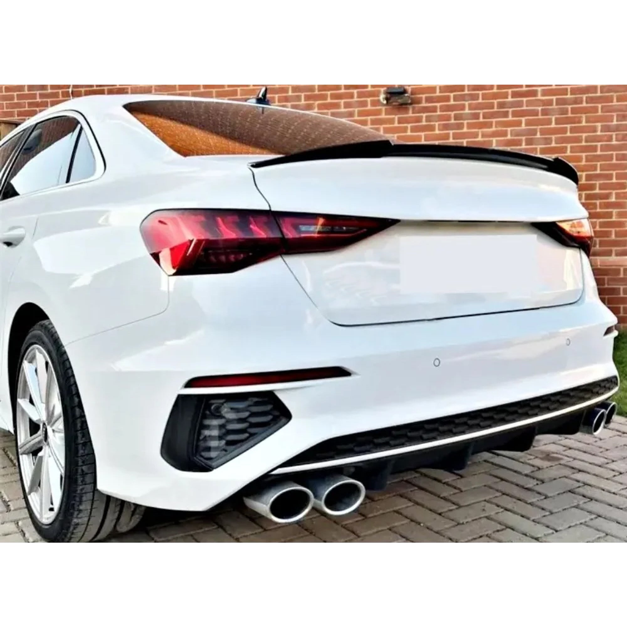 Rear Trunk Spoiler For Audi A3 8Y Sedan 2020+ M4 Style Spoiler Piano Black ABS Plastic