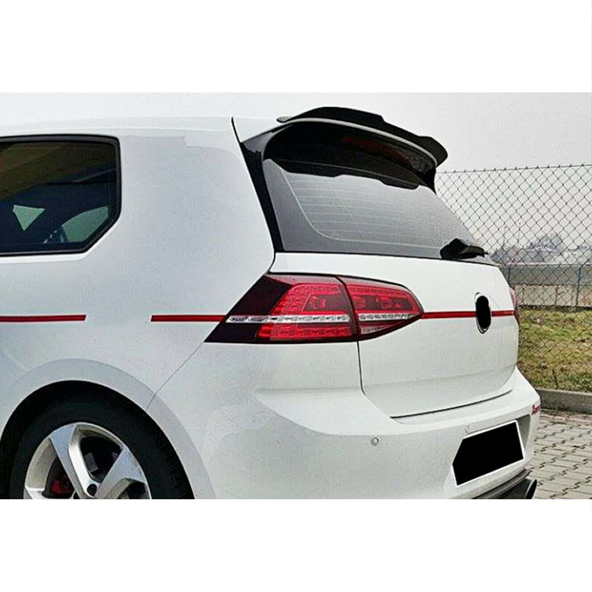 Rear Roof Spoiler For VW Volkswagen Golf MK7 MK7.5 GTI R 2013-2019 Cap Style Spoiler Piano Black ABS Plastic