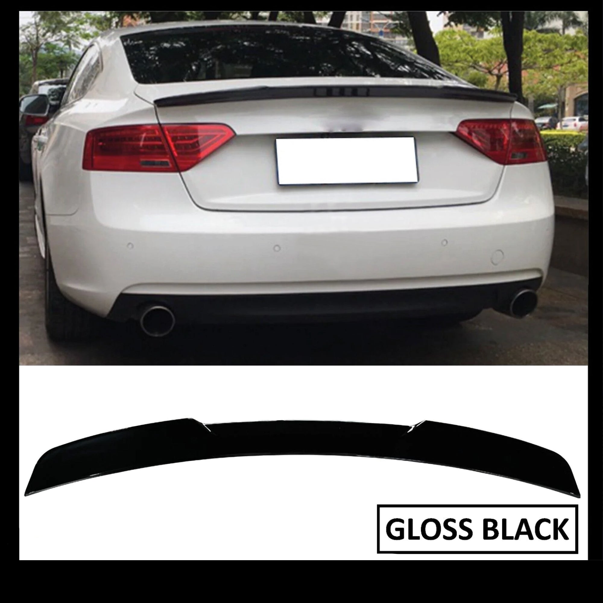 Rear Spoiler For Audi A5 B8 M4 Style 2009-2016 Sedan 4 Door Piano Black ABS Plastic