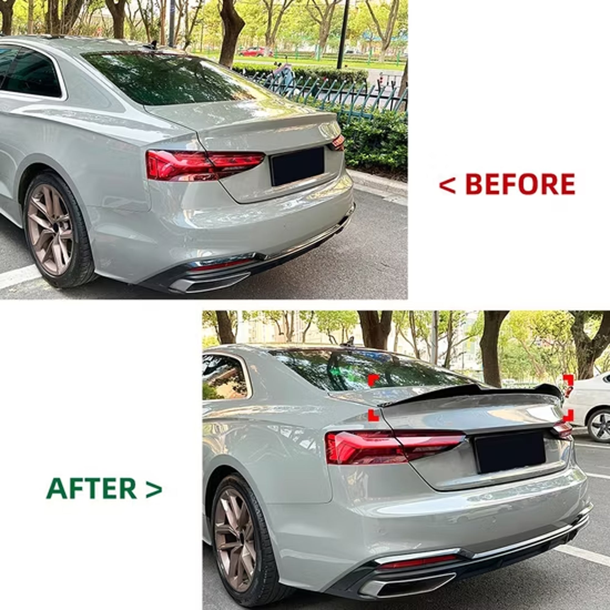 Rear Trunk Spoiler For Audi A5 F5 Coupe 2-doors 2017-2024 M4 Style Spoiler Piano Black ABS Plastic