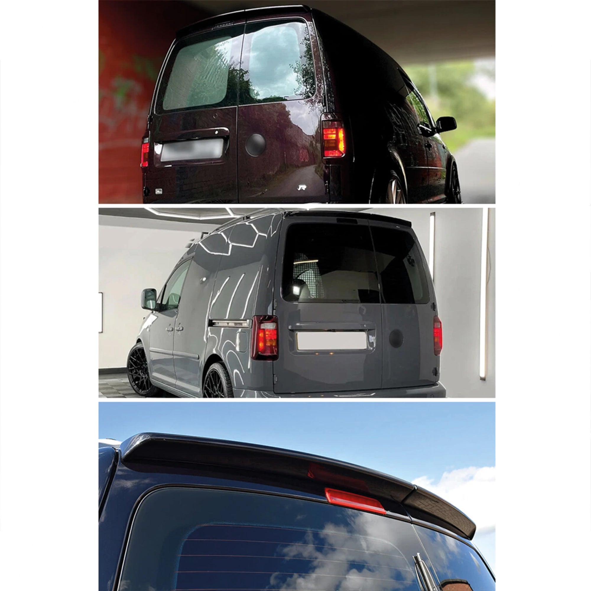 Rear Roof Spoiler For VW Caddy MK3 03-15 2 DOOR Spoiler Piano Black ABS Plastic